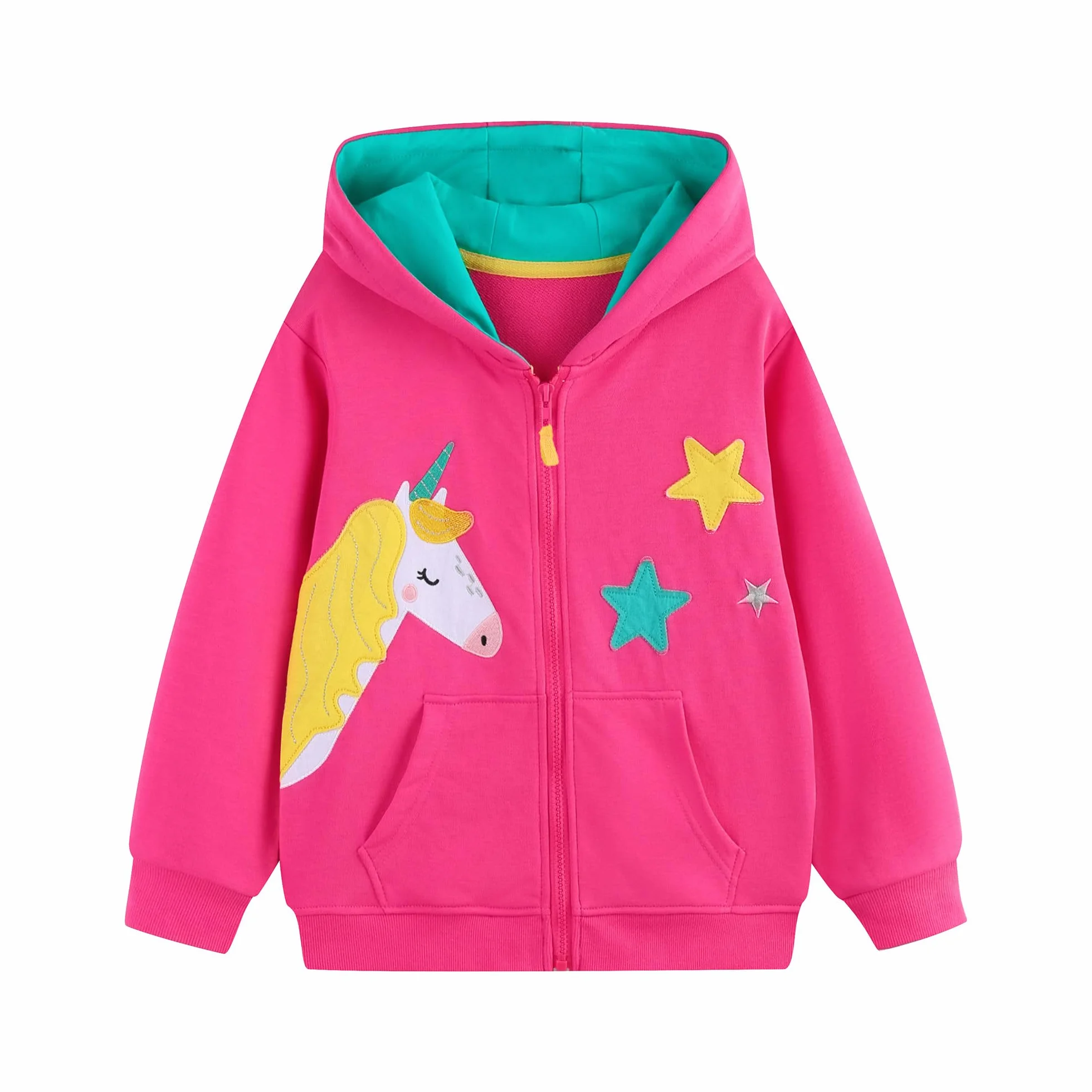 Sudadera con Capucha y Cremallera Niñas Algodón Mangas Largas Casual Chaqueta Moda Lindo Animal Hoodie Tops con Bolsillos Ropa para Niña de 3 a 8 Años