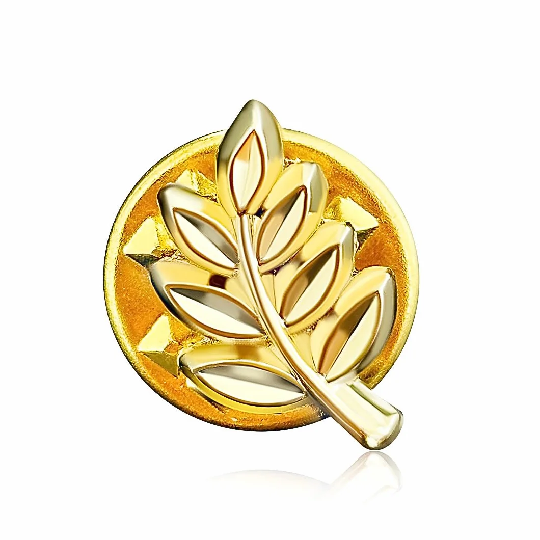 Pin's Acacia Masonería France Dorado Branche de Acacia Joya 12 mm símbolo masónico Zinc