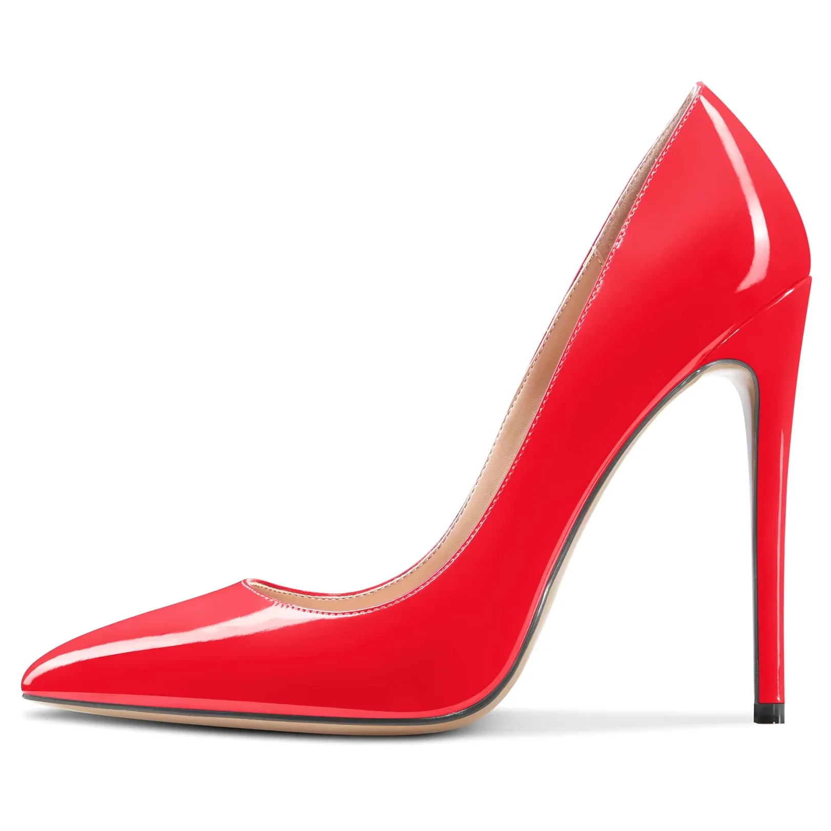 Saekcted Mujer Alto High Aguja Heel Cerrado el Dedo del pie Puntiaguada Punta Pumps Slip-on de Boda Oficina Dress 12 CM Heels Zapatos