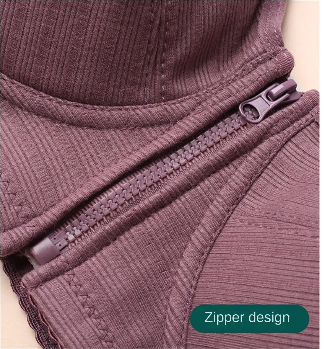 Sujetador Deportivo Mujer Sujetador De Cobertura Total For Mujer, Talla Grande, Con Cremallera, Elástico Y Transpirable Sujetador Gimnasio(Purple,38/85)