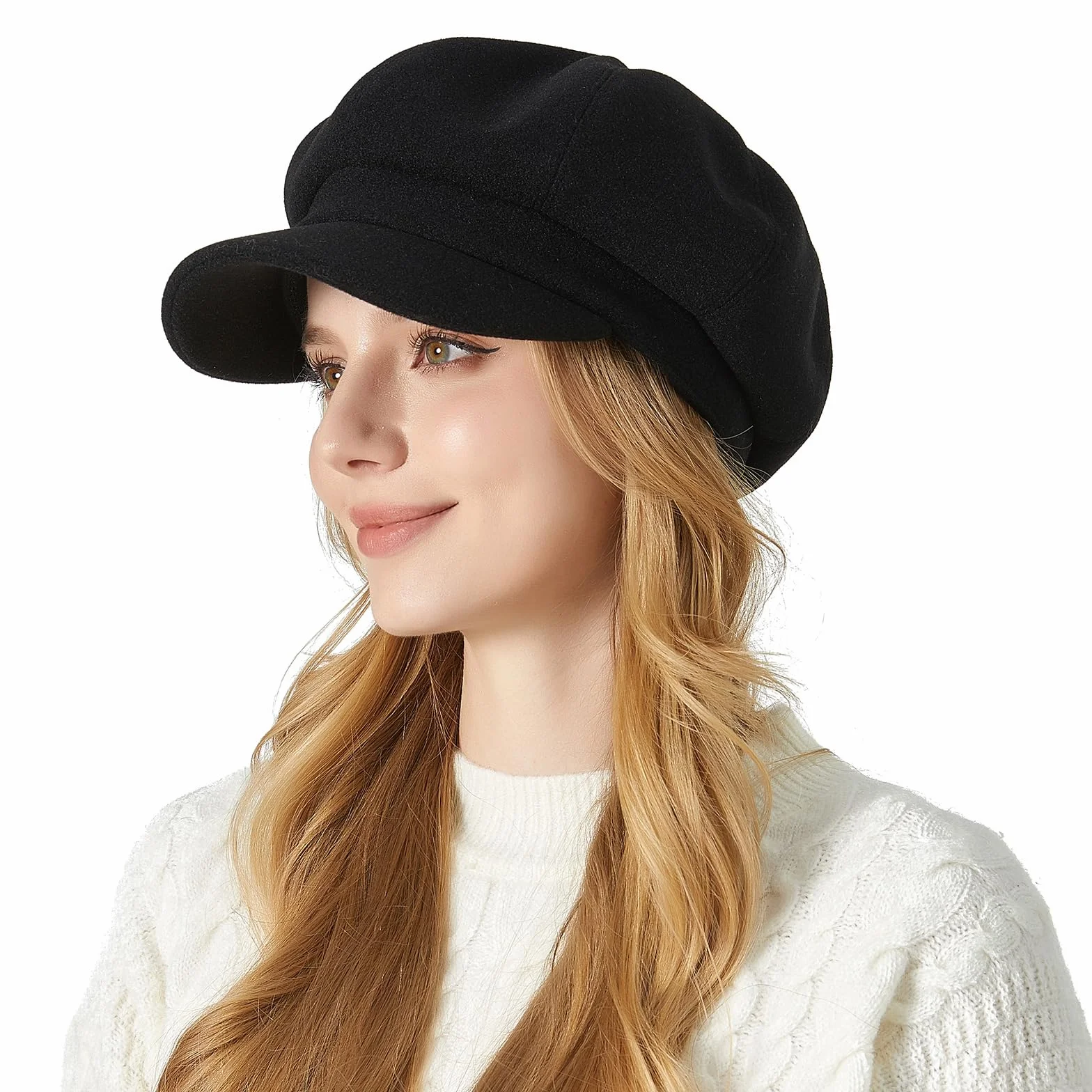 Superora Boinas Mujer Francesa Vintage Sombreros de Mujer Invierno Clásico Gorro Caliente