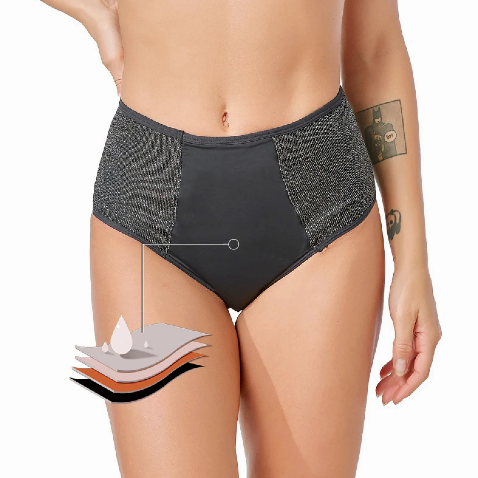 Bragas Mujer Algodon 2/4 Uds Ropa Interior fisiológica sin servilletas sanitarias de Cuatro Capas de Gran tamaño Pantalones Sanitarios menstruales para tía Femenina
