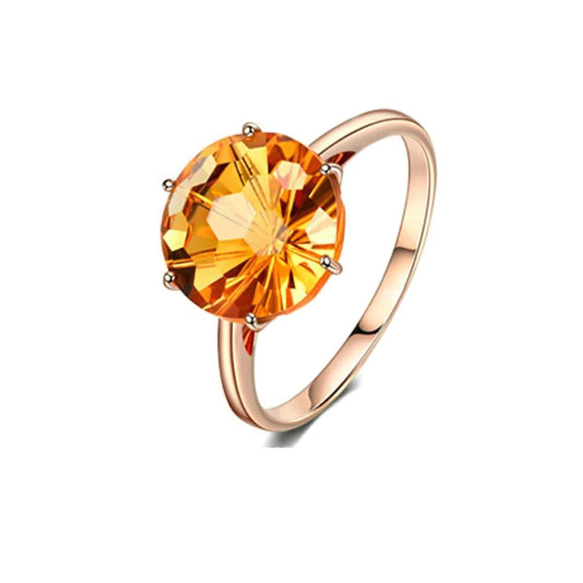 Anillos de oro rosa de 18 quilates y 14 quilates y 9 quilates para mujer, anillo de boda solitario I-U con vitrino de 1,2 quilates