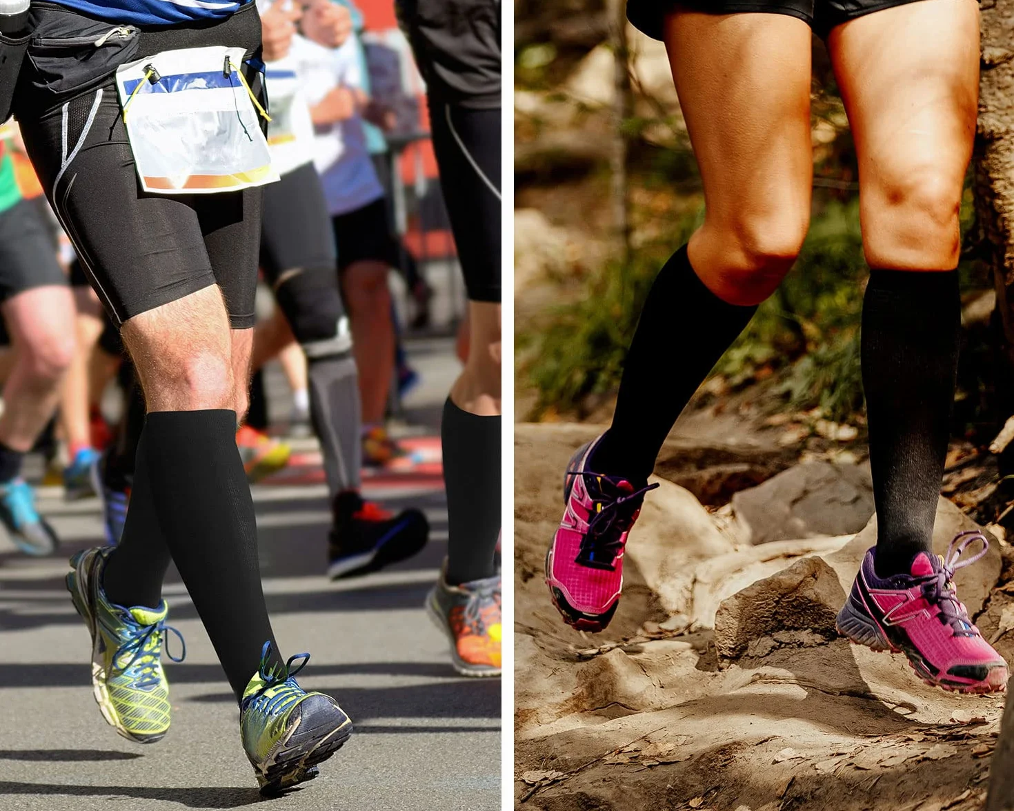 Calcetines de Compresión 3 Pares para Hombres y Mujeres Running Deporte