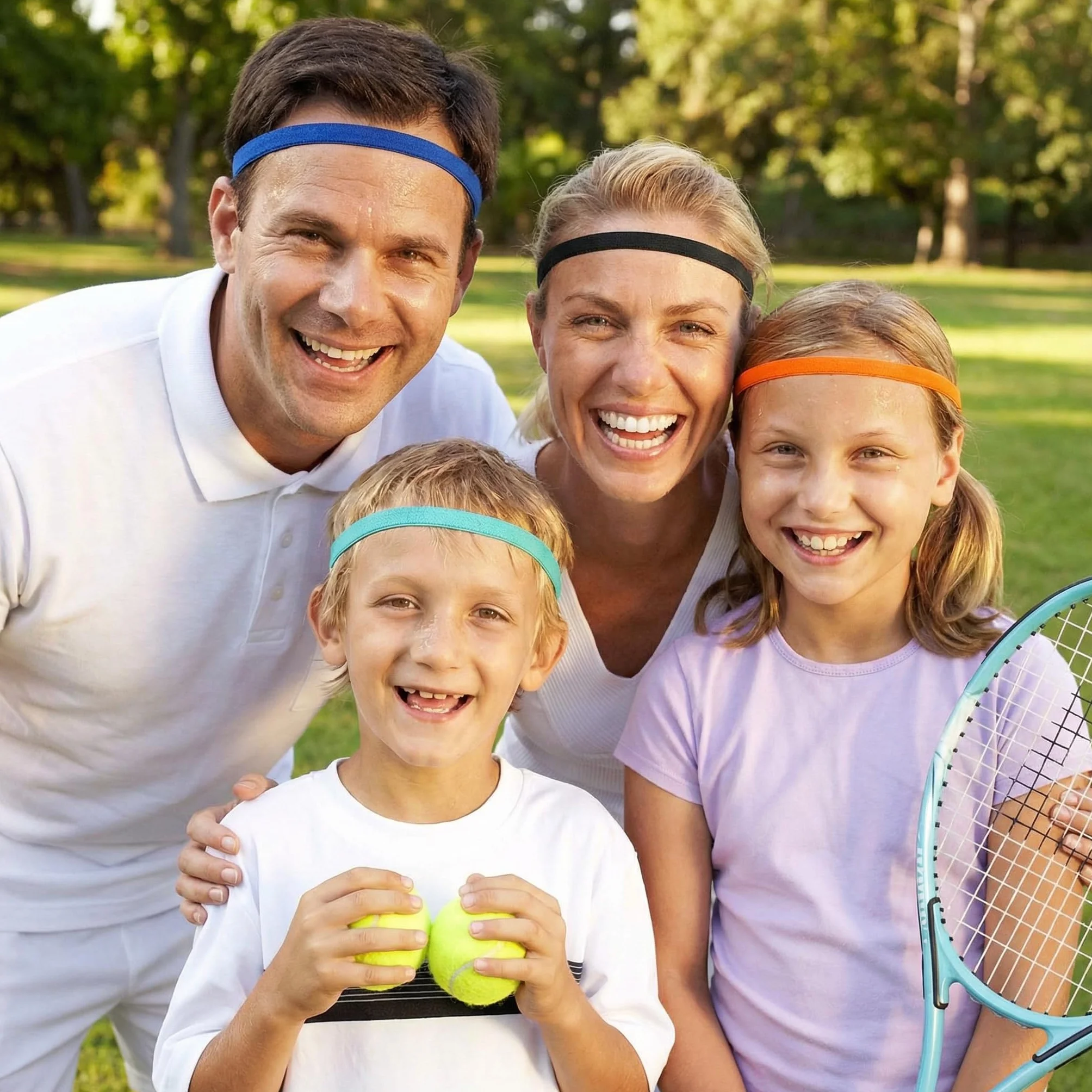 Cintas de Pelo Deportivas Antideslizantes para Fútbol, Yoga, Trotar, Correr - 5 Piezas