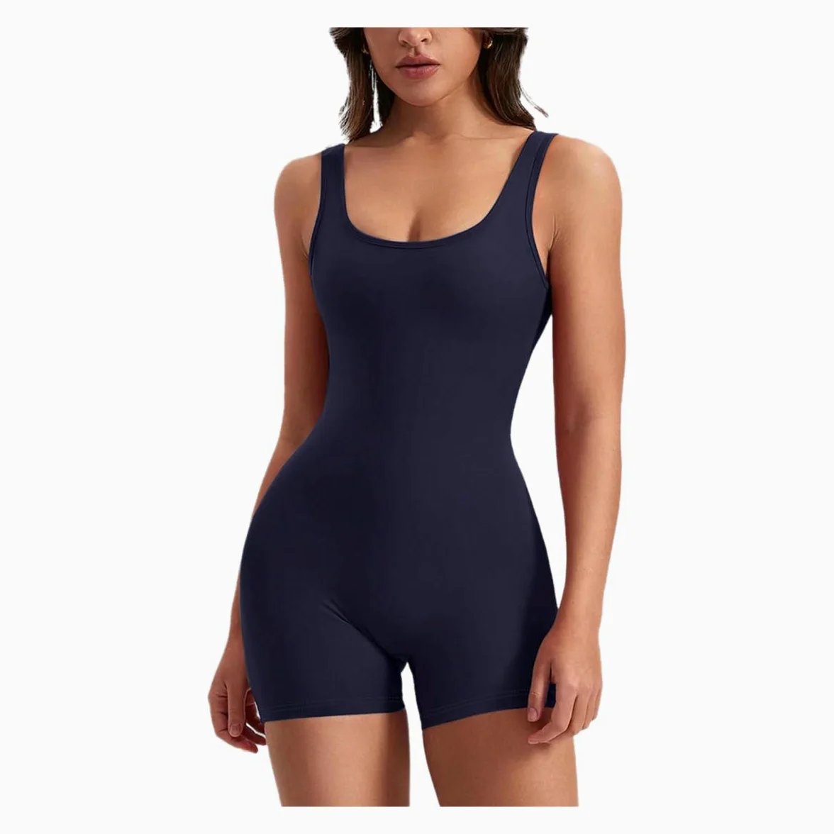 Ropa de Yoga para Mujer Pantalones Cortos Deportivos Levantamiento Caderas con Almohadillas Pecho Apretado Alta Elasticidad-Negro-l