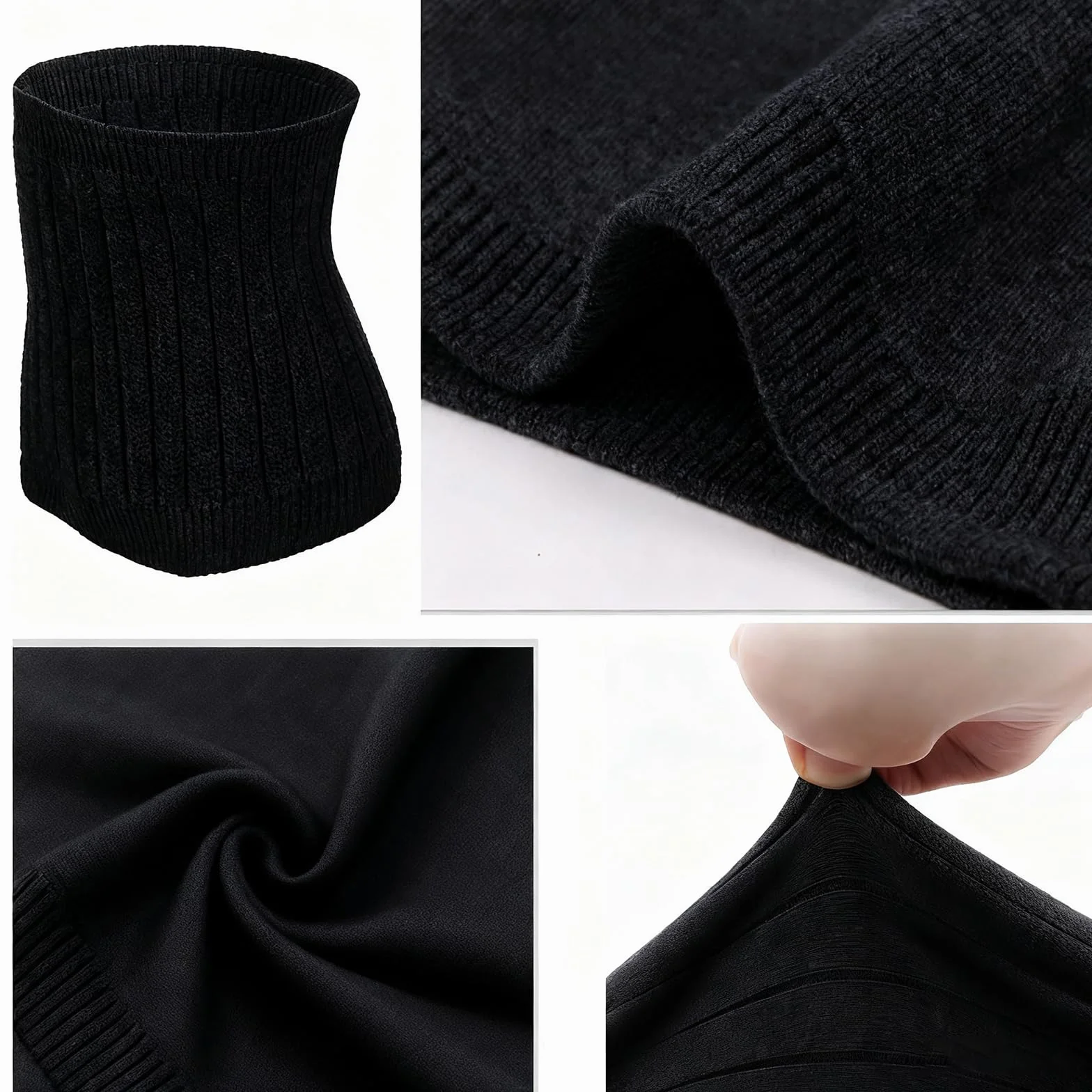Faja Térmica, Haramaki, Cinturón Lumbar, Caliente Y Protección Contra El Frío, Grueso Y Con Forro De Pelo, Adecuado Para Mujeres, Hombres Y Personas Mayores (Negro, 30 * 30 Cm)