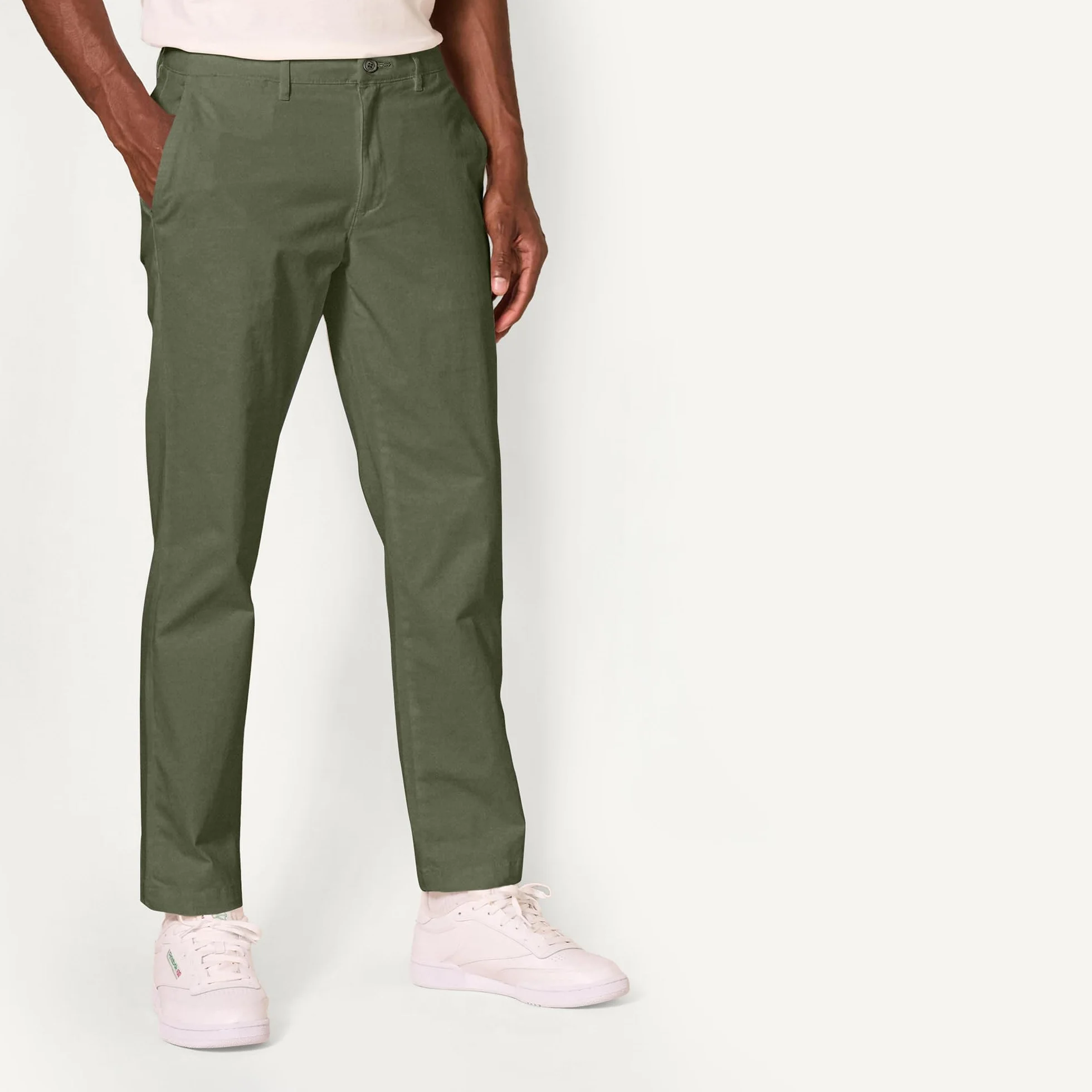 Amazon Essentials Pantalones de Estilo Chino, Elásticos, Cómodos, de Tela Lavada y Corte Atlético Hombre