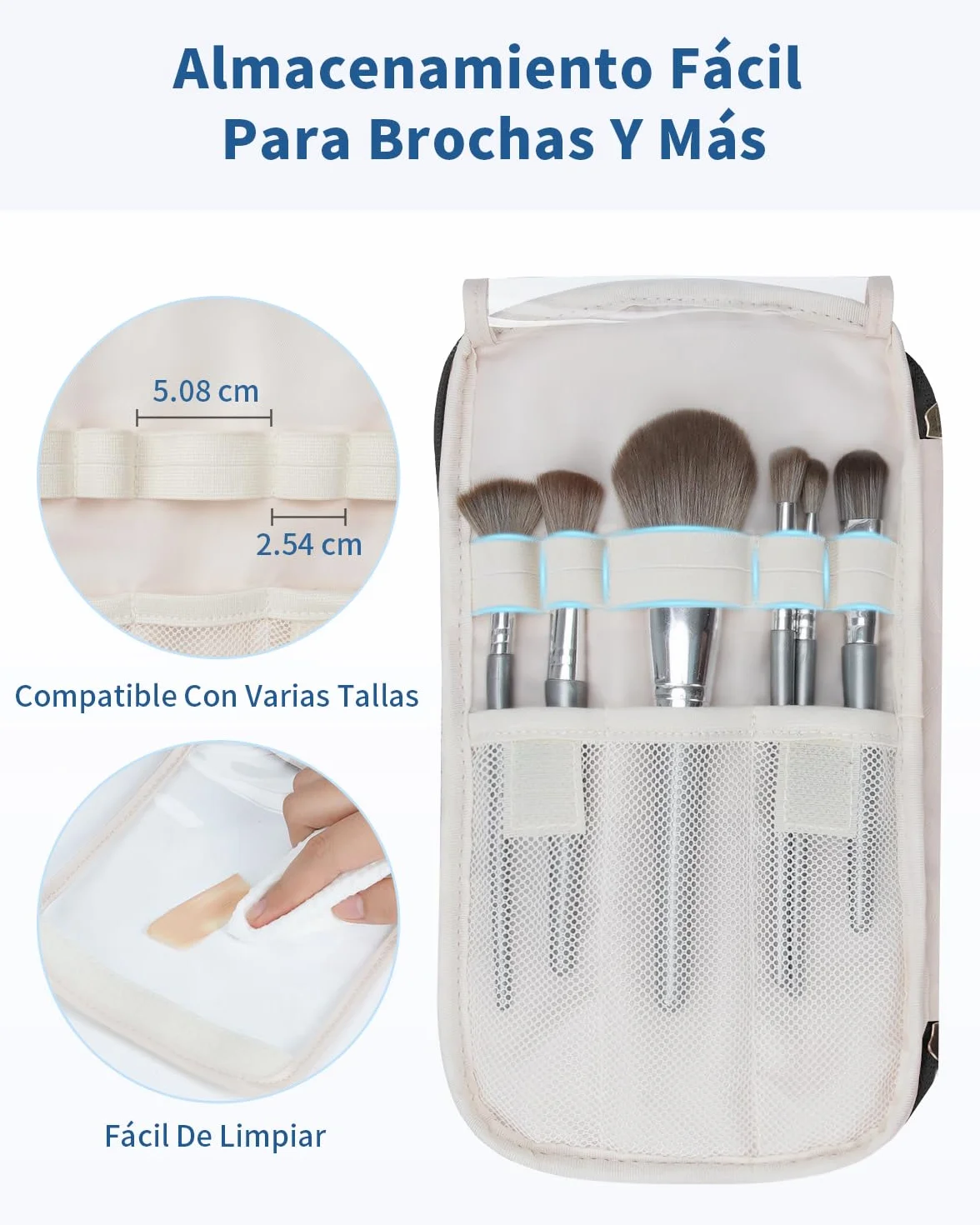 WANDF Neceser de Viaje Grande, Bolso de Maquillaje de Apertura Amplia con Asa, Bolso Cosmético Hinchado para Toallas, Cosméticos, Accesorios y Elementos Esenciales para Mujeres