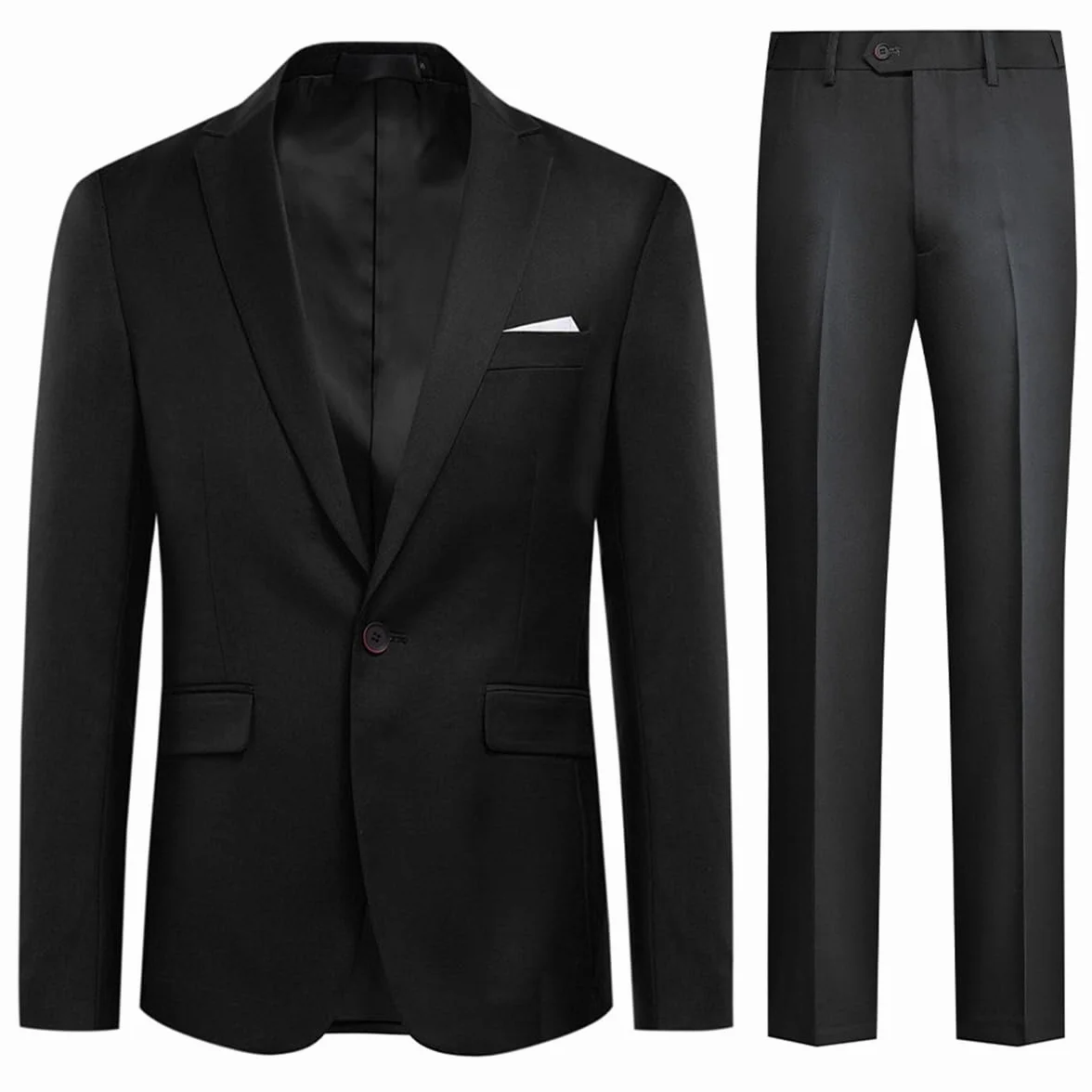 Allthemen Traje de Hombre de 2 Piezas Monocolor con un botón y Abertura en la Parte Trasera (Blazer + Pantalones)