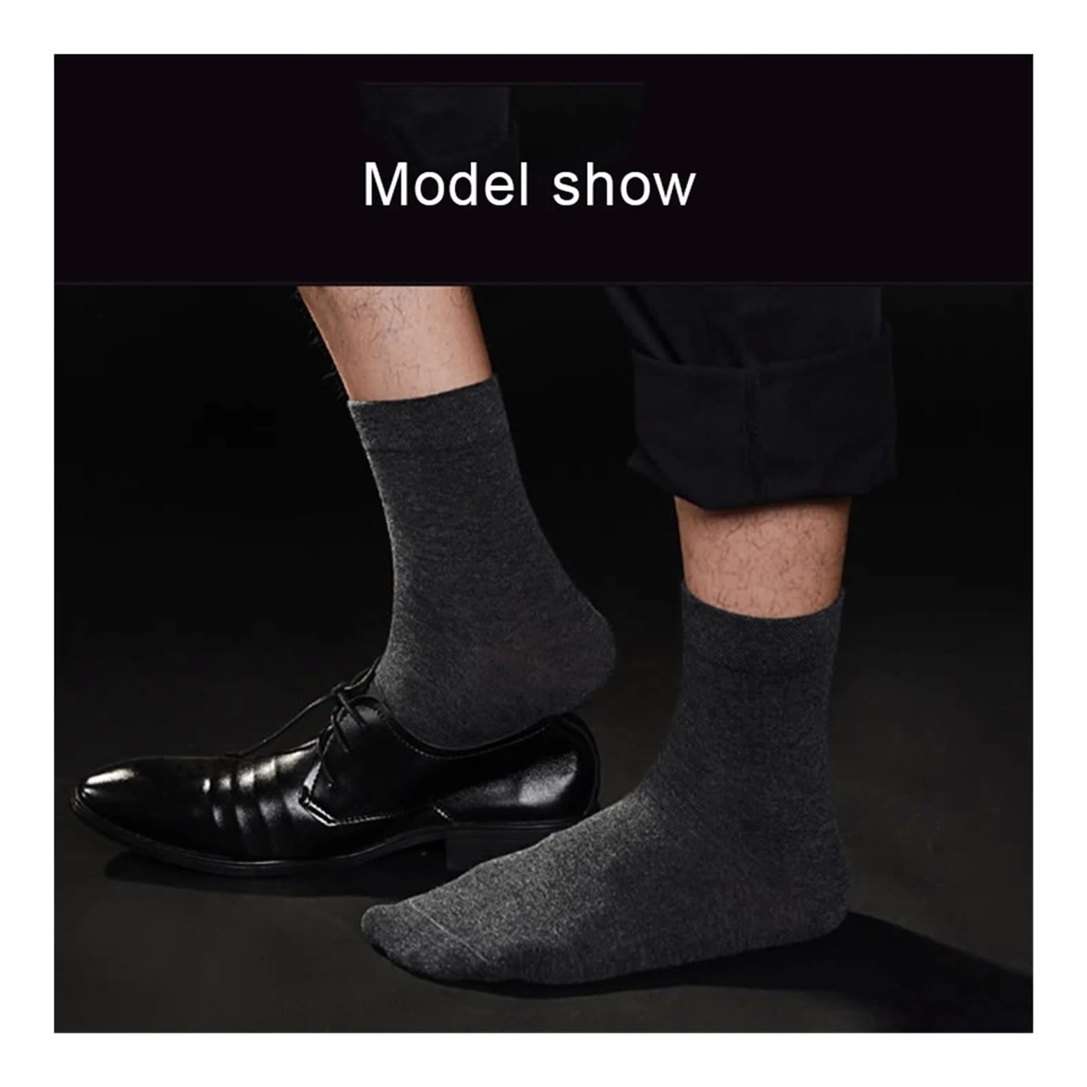10 pares de calcetines de algodón de los hombres calcetines de negocios negros de otoño e invierno calcetines de regalo for hombres grandes tamaño 40-45 ( Color : 5 white 5 gray , tamaño : EUR 38-45 )