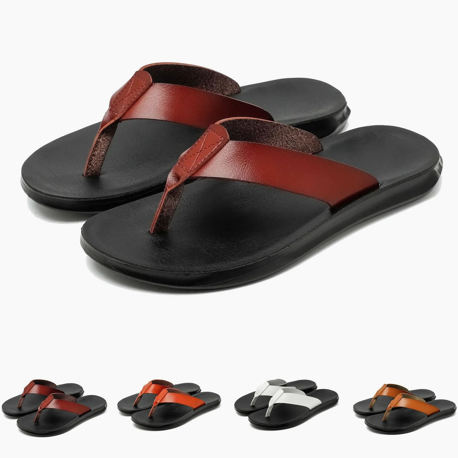 Chanclas de Comercio Exterior para Hombre, Pantuflas de Playa para Hombre, Verano, Antideslizantes, para Uso Externo, con Puntera