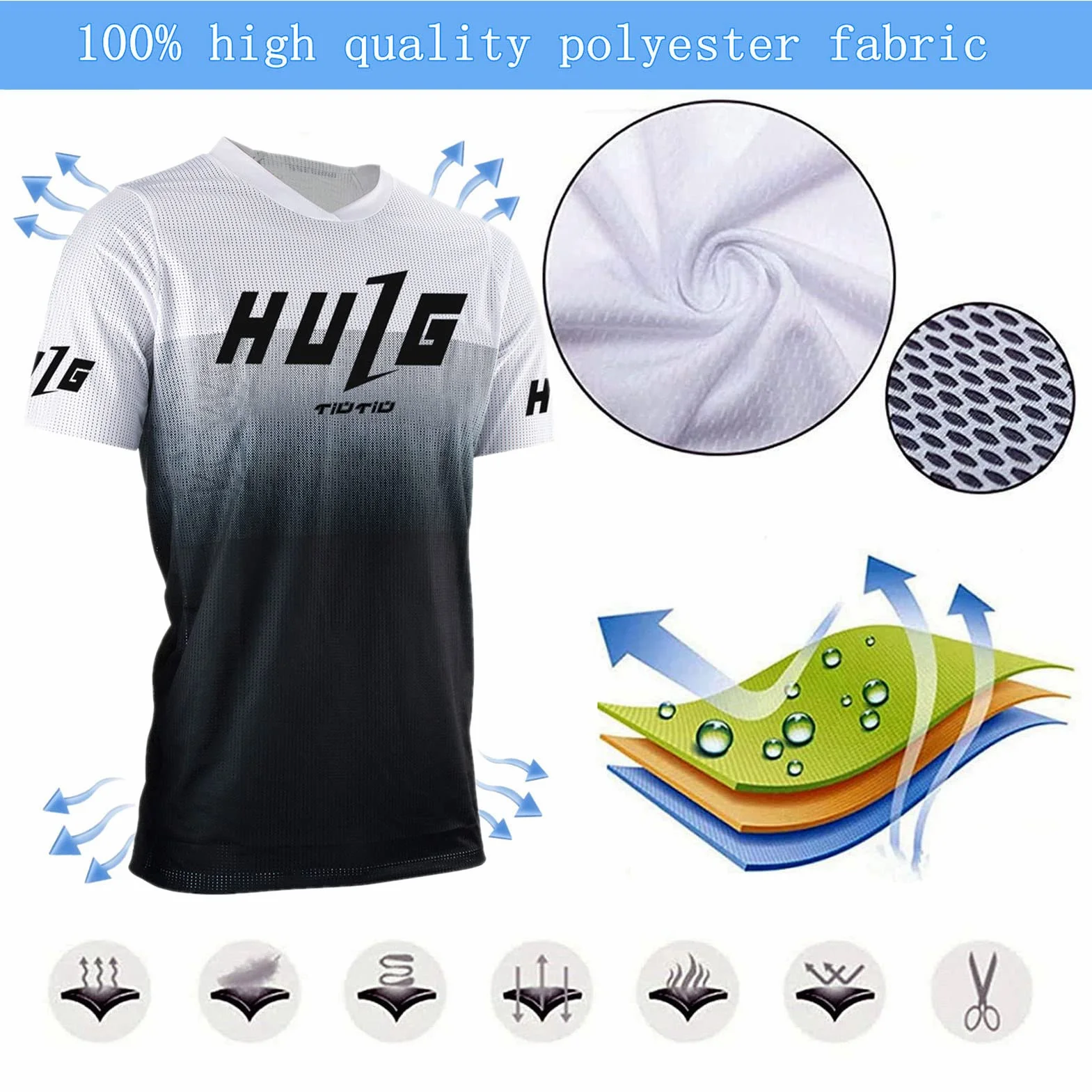 Camiseta de Manga Corta MTB para Hombre, Ropa de Ciclismo, Textura Suave, Absorbe la Humedad