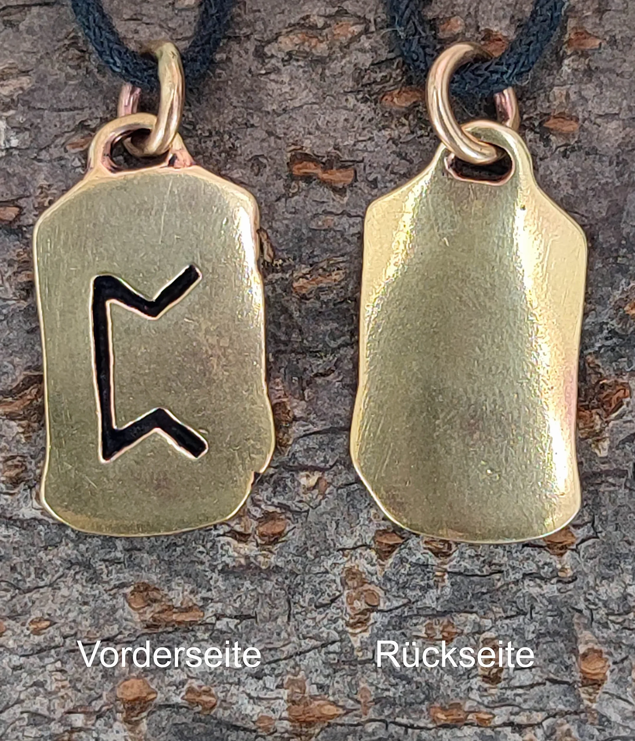 Kiss of Leather Colgante Runa Perthro de bronce nº 100, Bronce