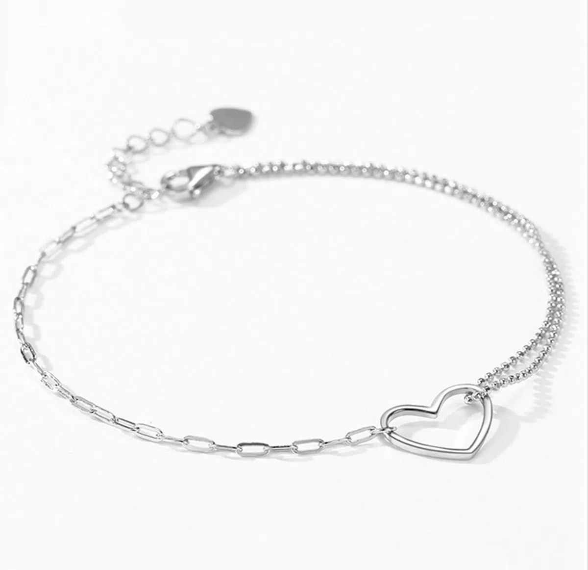 Pulsera de oro de 18 quilates Au750 para mujer, joyas de oro auténtico, pulsera de corazón para mujer, pulseras sencillas, PT950 platino