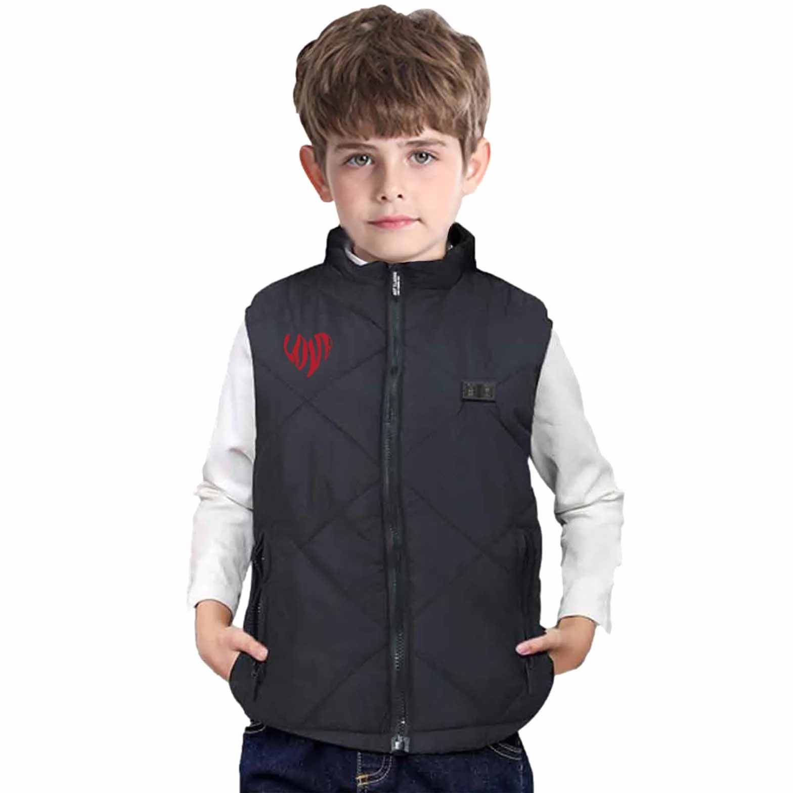 YAOJIWANG Chaleco Calefactable para Niños Chaqueta Impermeable Softshell con Calefaccion USB
