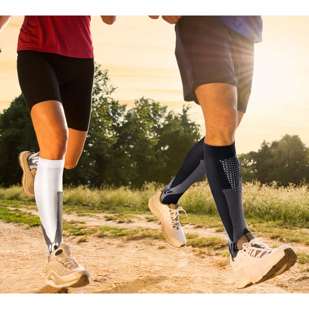 Medias de Compresión para Hombre, Calcetines de Soporte Elástico para Deportes Viajes Fitness