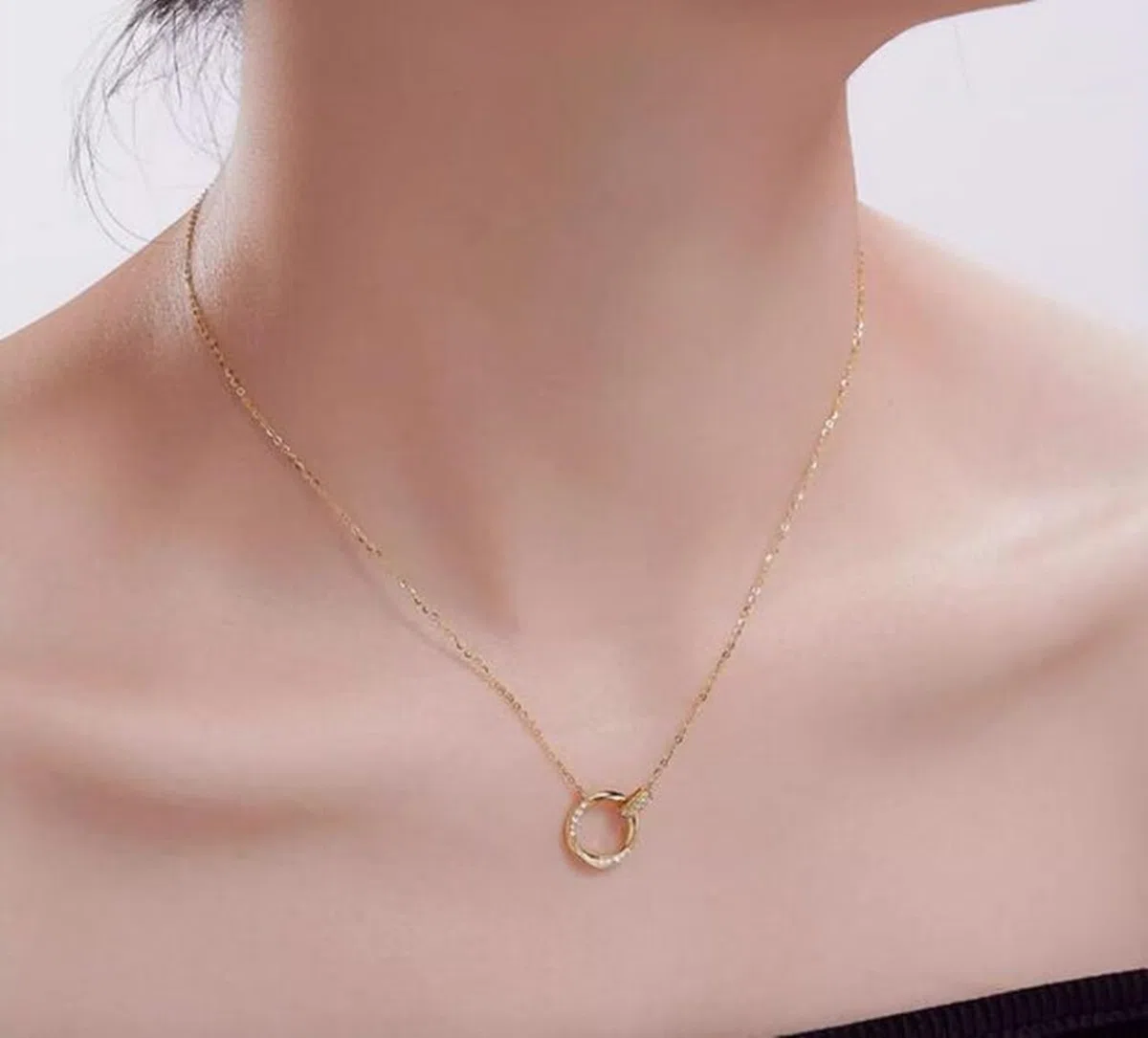 Collares de oro amarillo para mujer, colgante circular trenzado con piedras preciosas coloridas, turmalina, peridoto, amatista, citrino, topacio, diamante
