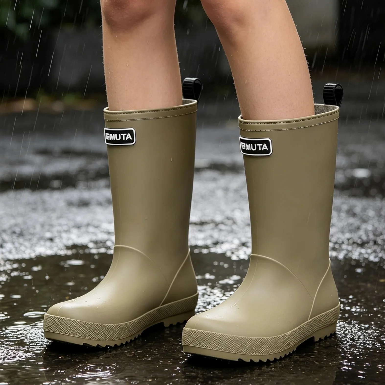Generisch Botas de lluvia para mujer, caña media, ligeras, antideslizantes, de goma | Botas de goma ligeras, antideslizantes, impermeables, ideales para senderismo, camping y actividades al aire libre