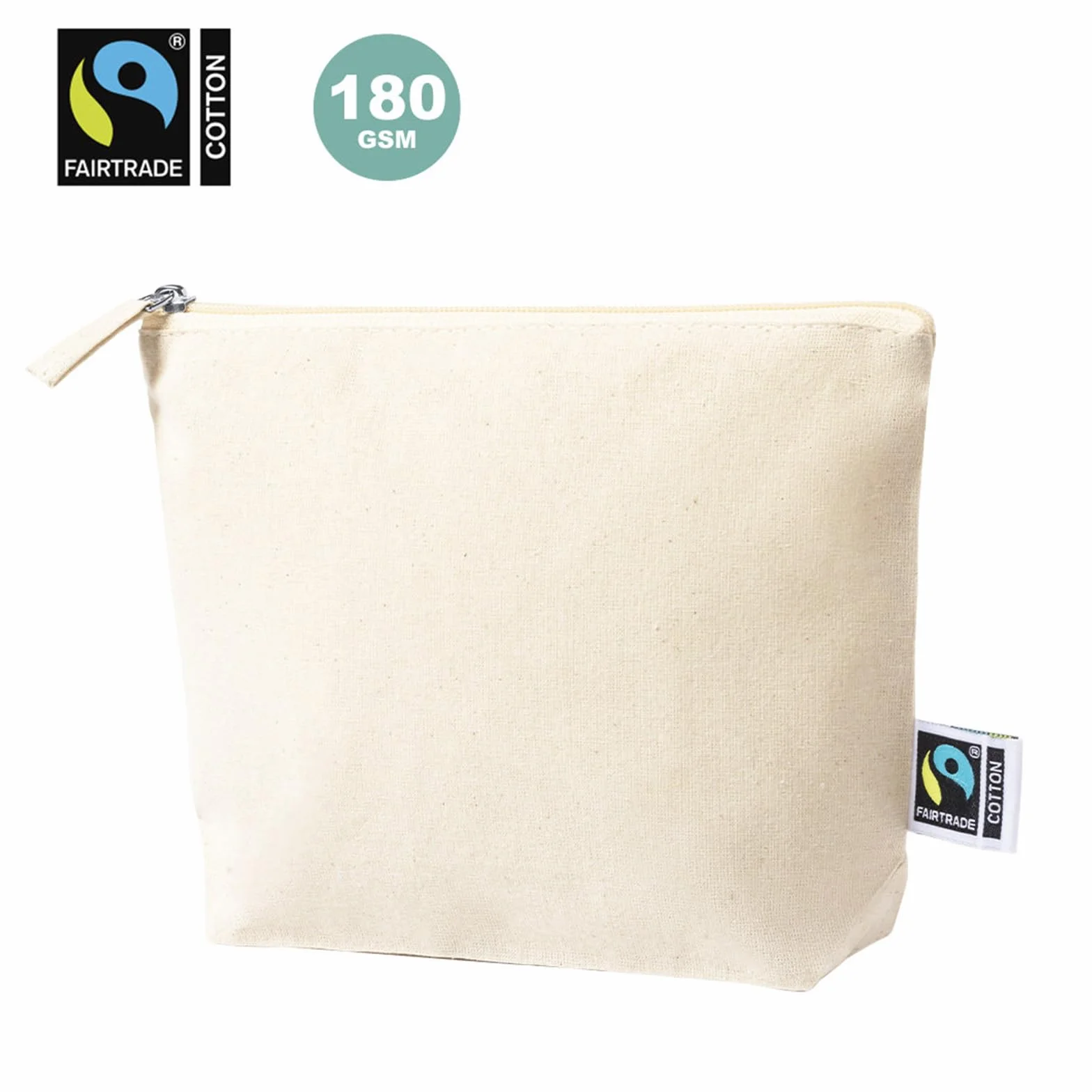ADRI -10 Estuches Neceser para Regalar, Bolsa con Cremallera de algodón para Pintar o Personalizar. 23 x 17 x 6 cm. Bolsas Neceser de Viaje (Beig, 10)