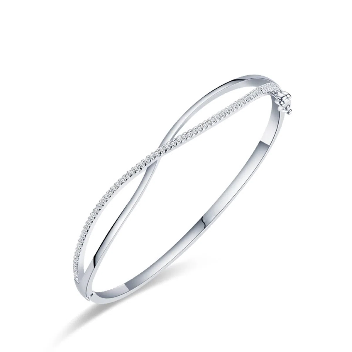Pulseras de moda para mujer, pulseras de moda con cruz con moissanita, oro blanco, regalos de cumpleaños para mujer