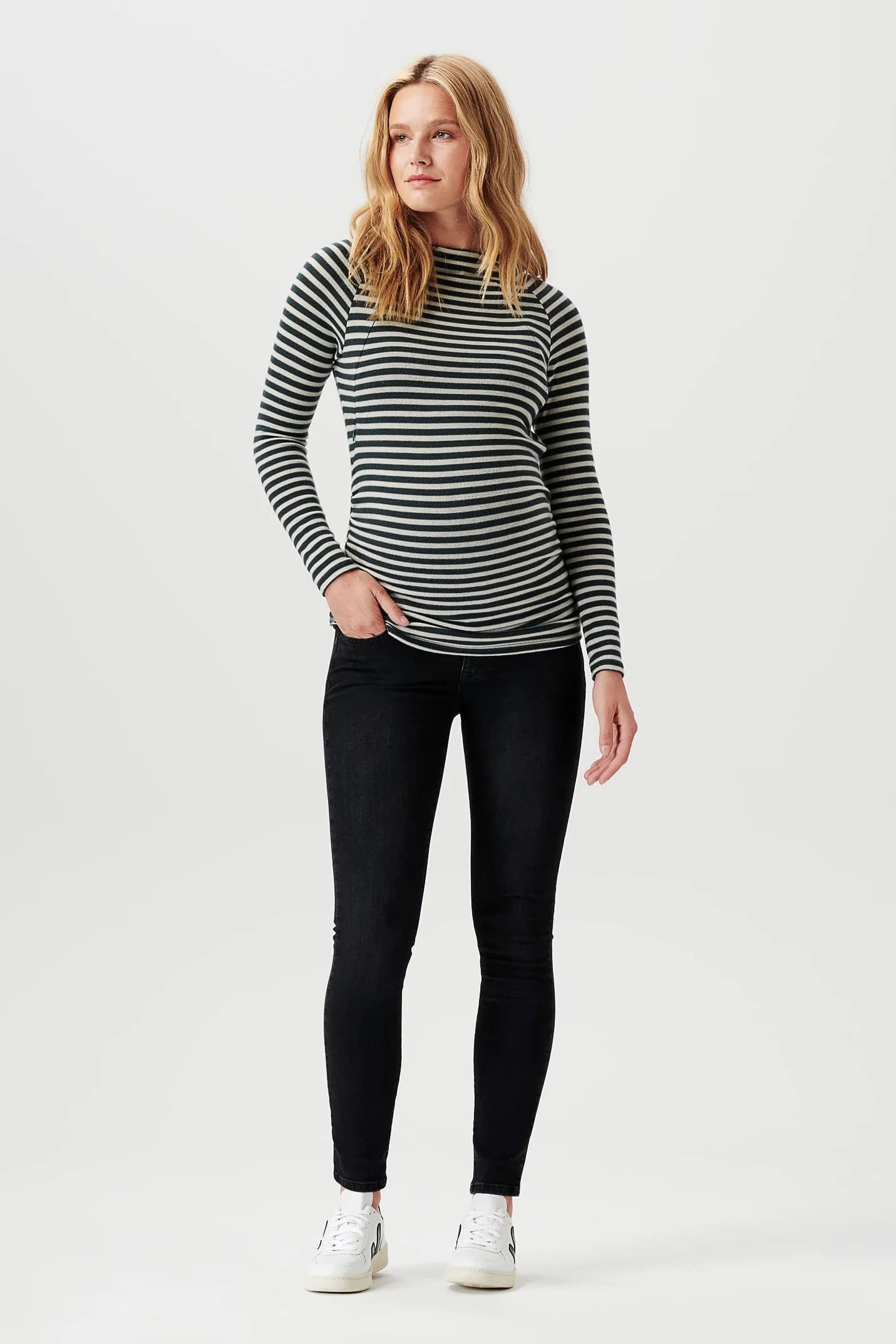 Noppies Top Pomeroy Nursing Long Sleeve Camiseta, Green Gables-P982, 44 para Mujer