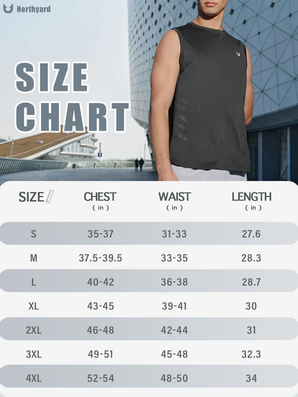 NORTHYARD Camiseta deportiva sin mangas para hombre, para correr, gimnasio, de secado rápido, ligera, para entrenamiento, deporte, muscular