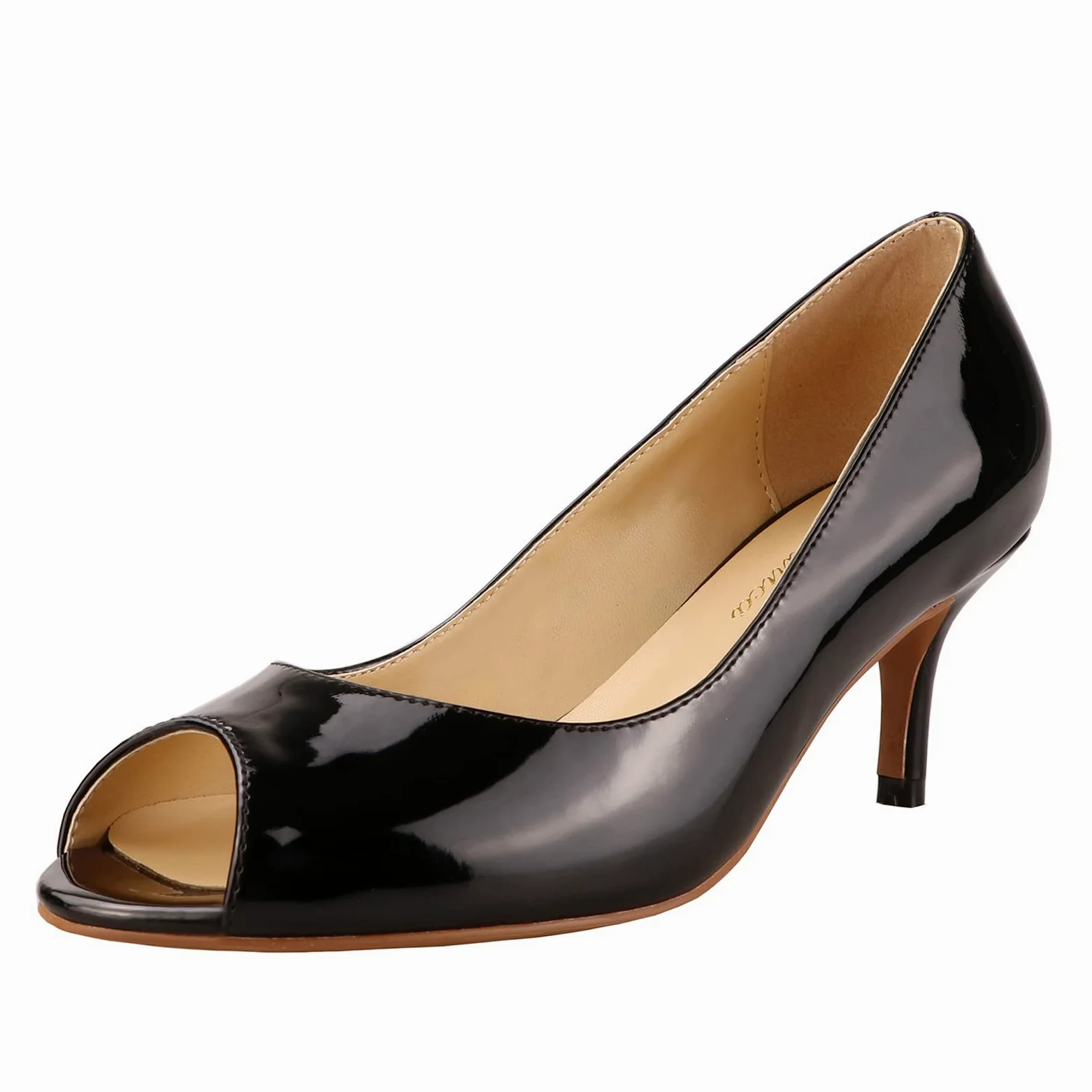 Sandalias clásicas de tacón bajo con punta abierta para mujer con tacón medio y punta abierta