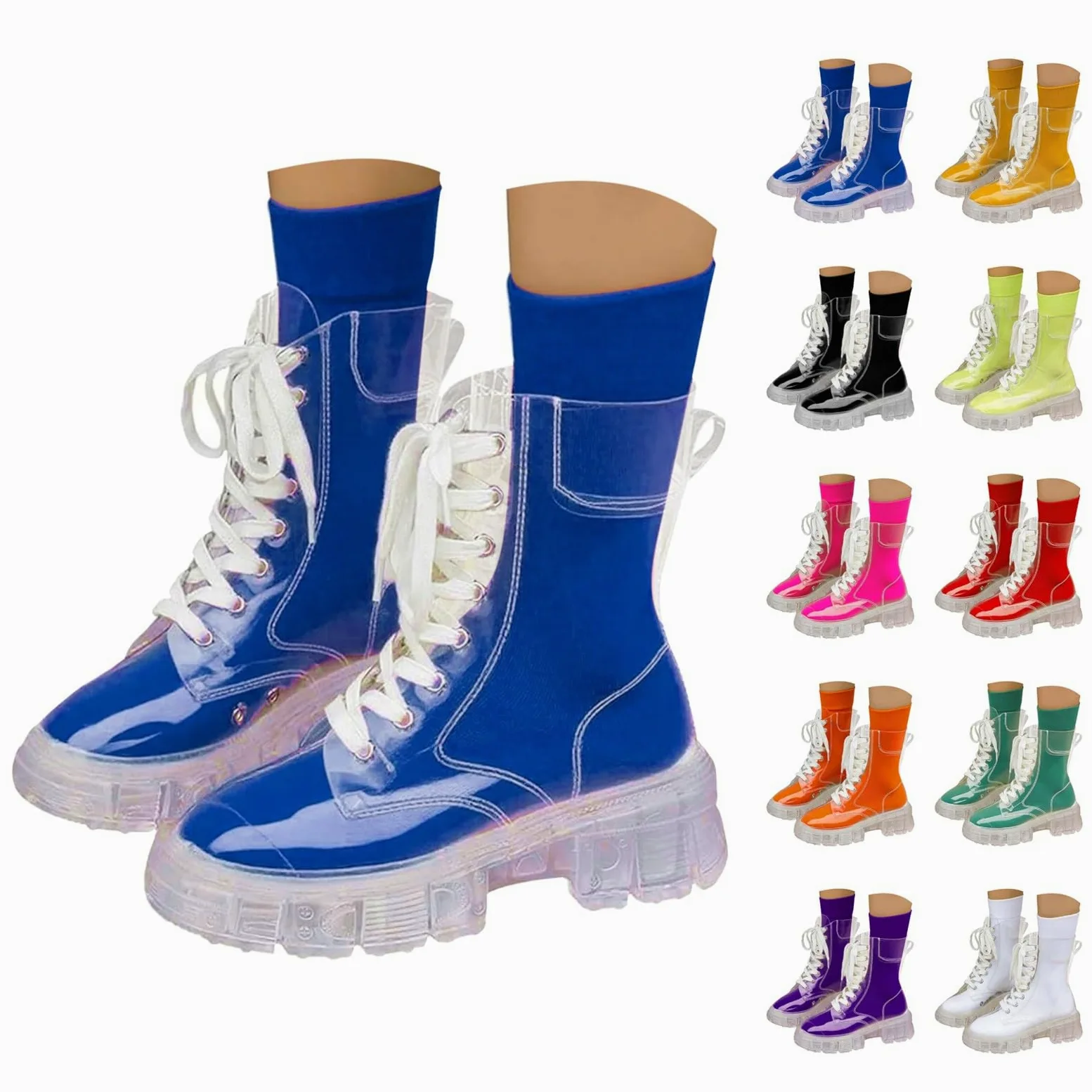 Genérico Botas de Mujer con Cordones Plataforma Botas Puntera Redonda Elegantes Zapatos Cómodos Ligeros Caminar Bota Informales Antideslizantes Botin para Otoño Invierno Trabajo Paseo y Uso Diario