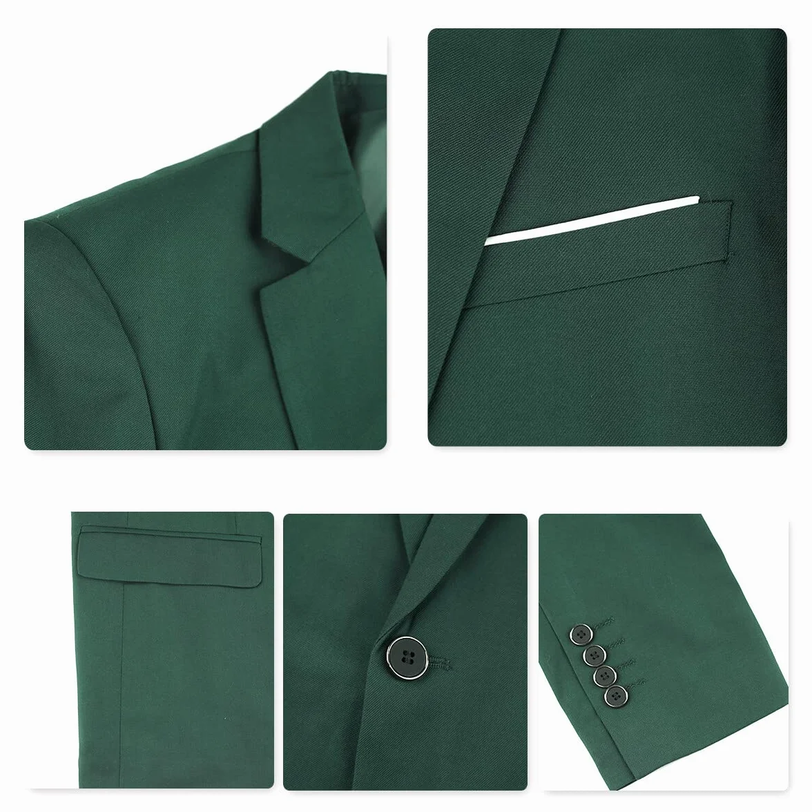 YOUTHUP Traje de 3 Piezas Slim Fit para Hombre Elegantes Negocio Boda Traje Blazer Chalecos Pantalones