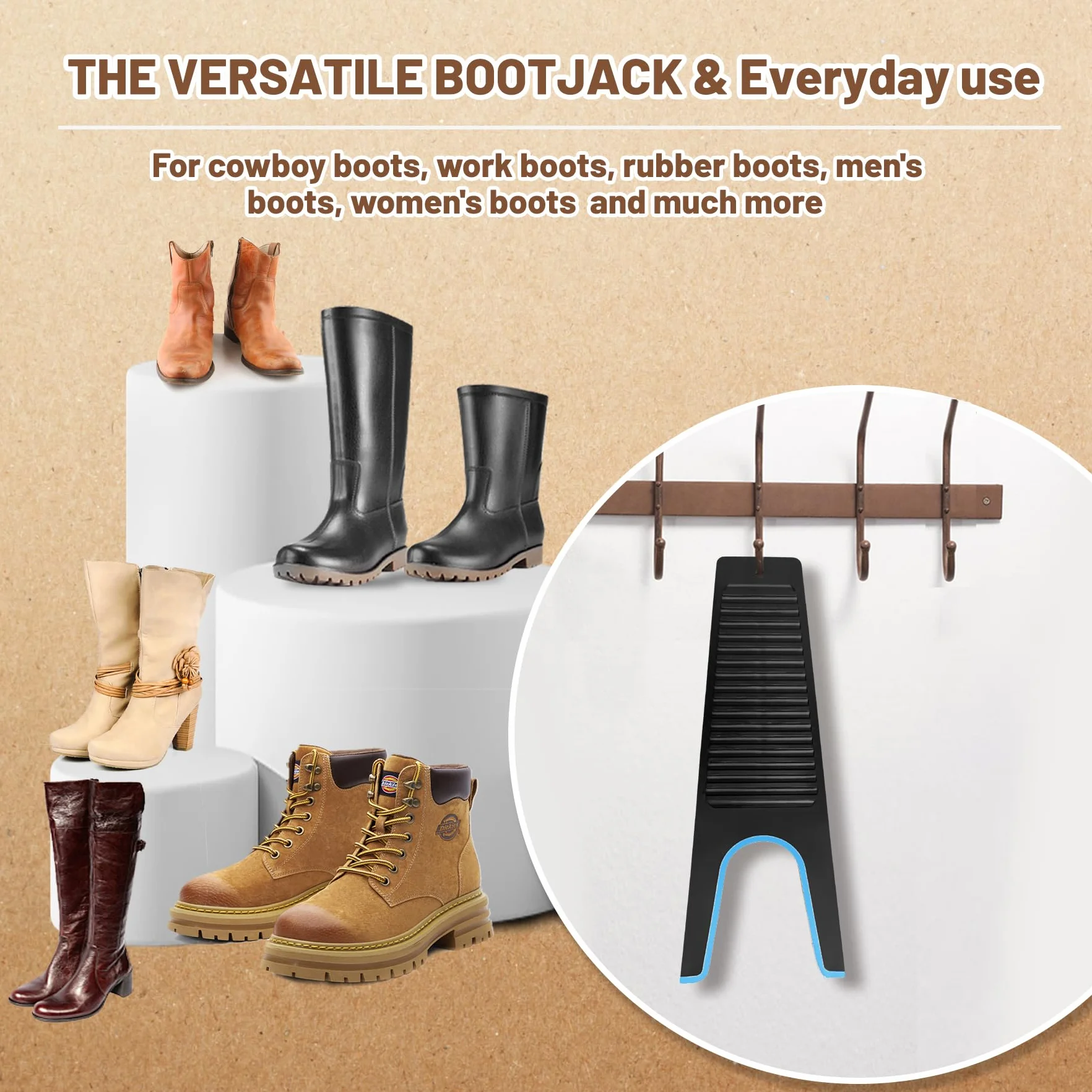 ZOMAKE Quita Botas,Sacabotas Botas De Plástico De Caballo Con Rascador De Suciedad Y Asa De Agarre Para Botas De Goma,Botas De Jardín Y Botas De Caballo-¡duradero Y Resistente a La Intemperie