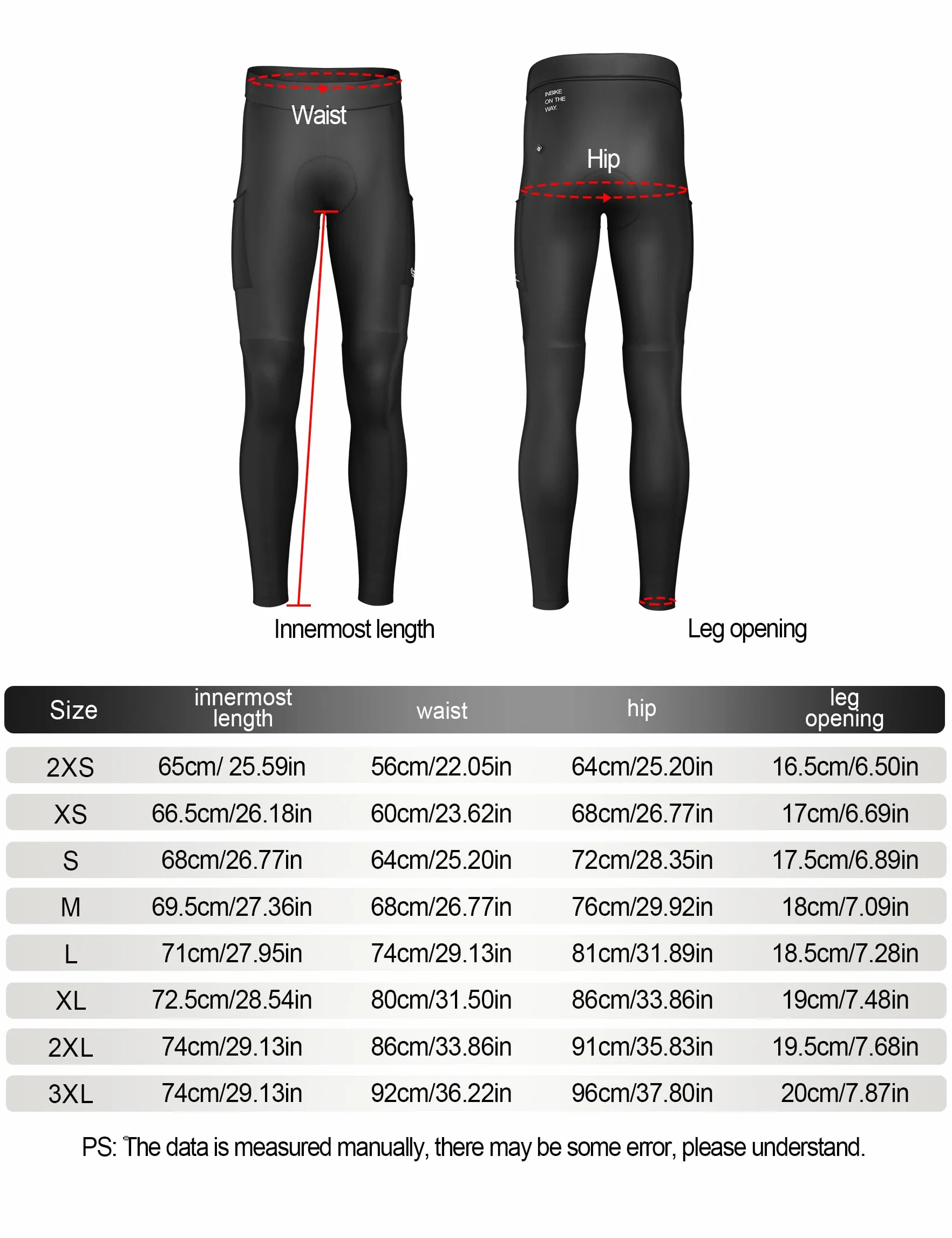 INBIKE Culotte Largo con Acolchado para Hombre Invierno Térmico CR