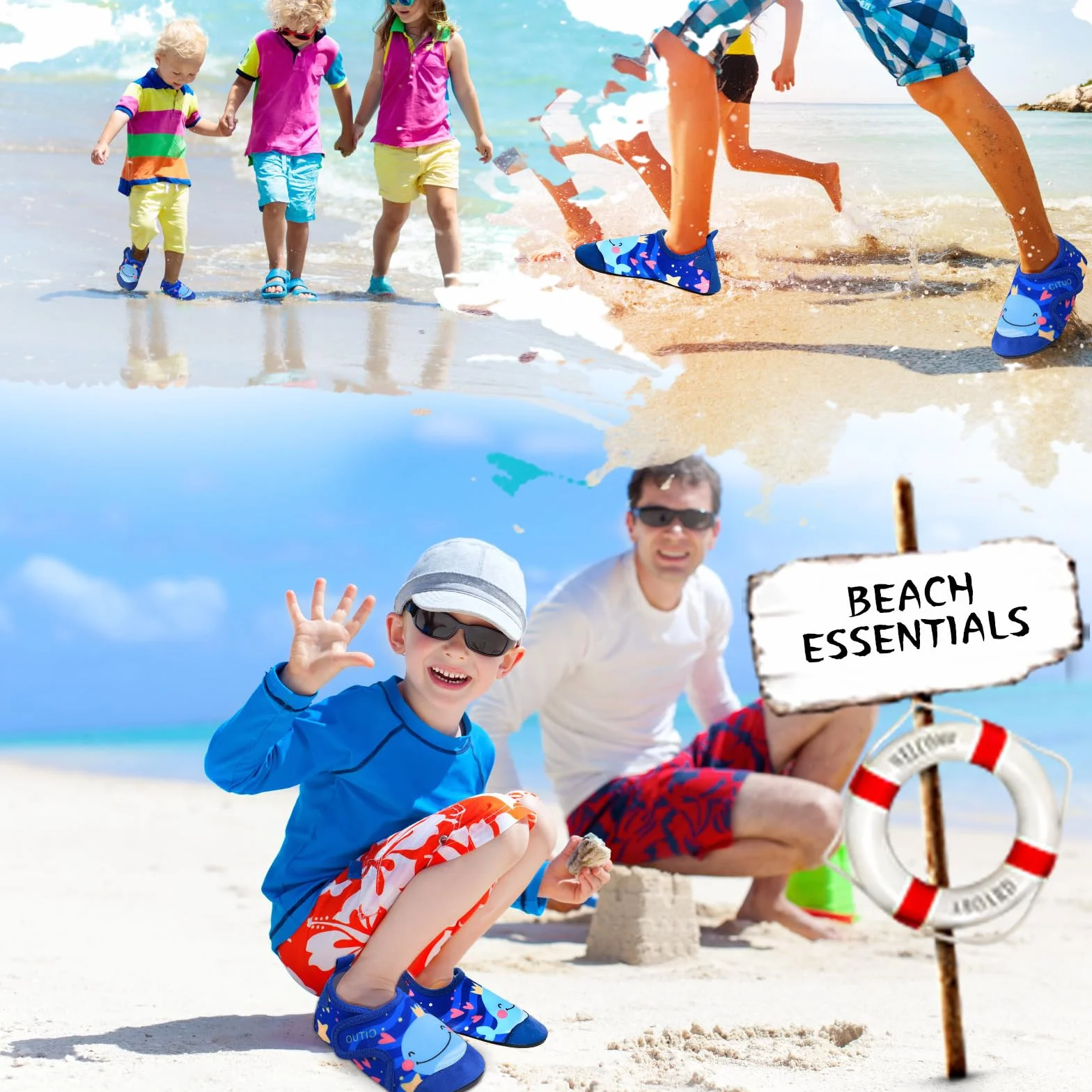 IEEILULU Zapatos Barefoot Niños, Calcetines Piscina Niño, Secado Rápido para Niños y Niñas para Playas, Piscinas, Parques Acuáticos