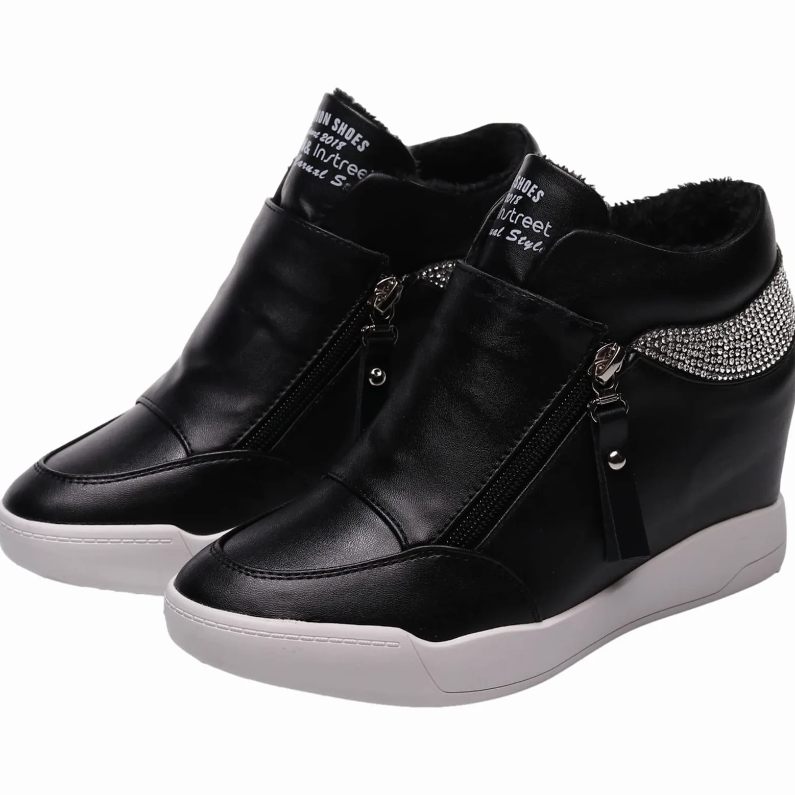 rismart Mujer Cuña Plataforma Botín Elegante Deportivos Zapatillas Zapatos