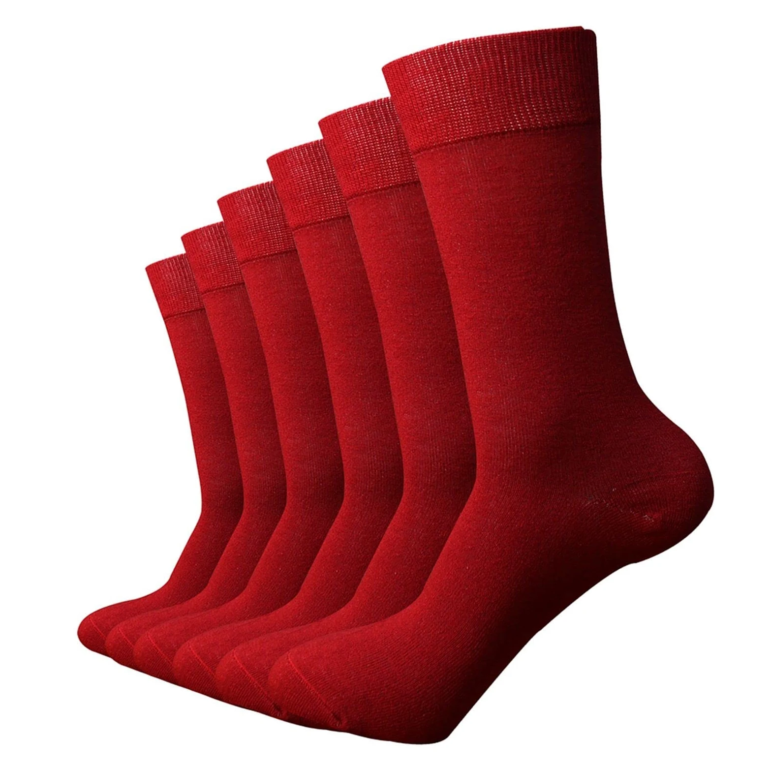 ZZSRJ Calcetines Rojos de los Hombres Vestido de Negocios Calcetines (6 Pares/Lote) (Color : 6Pairs, tamaño : EU40-46)
