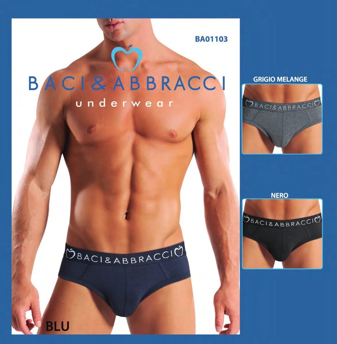 baci e abbracci Pack de 6 pares de calzoncillos para hombre de algodón Elast. Art.102/103