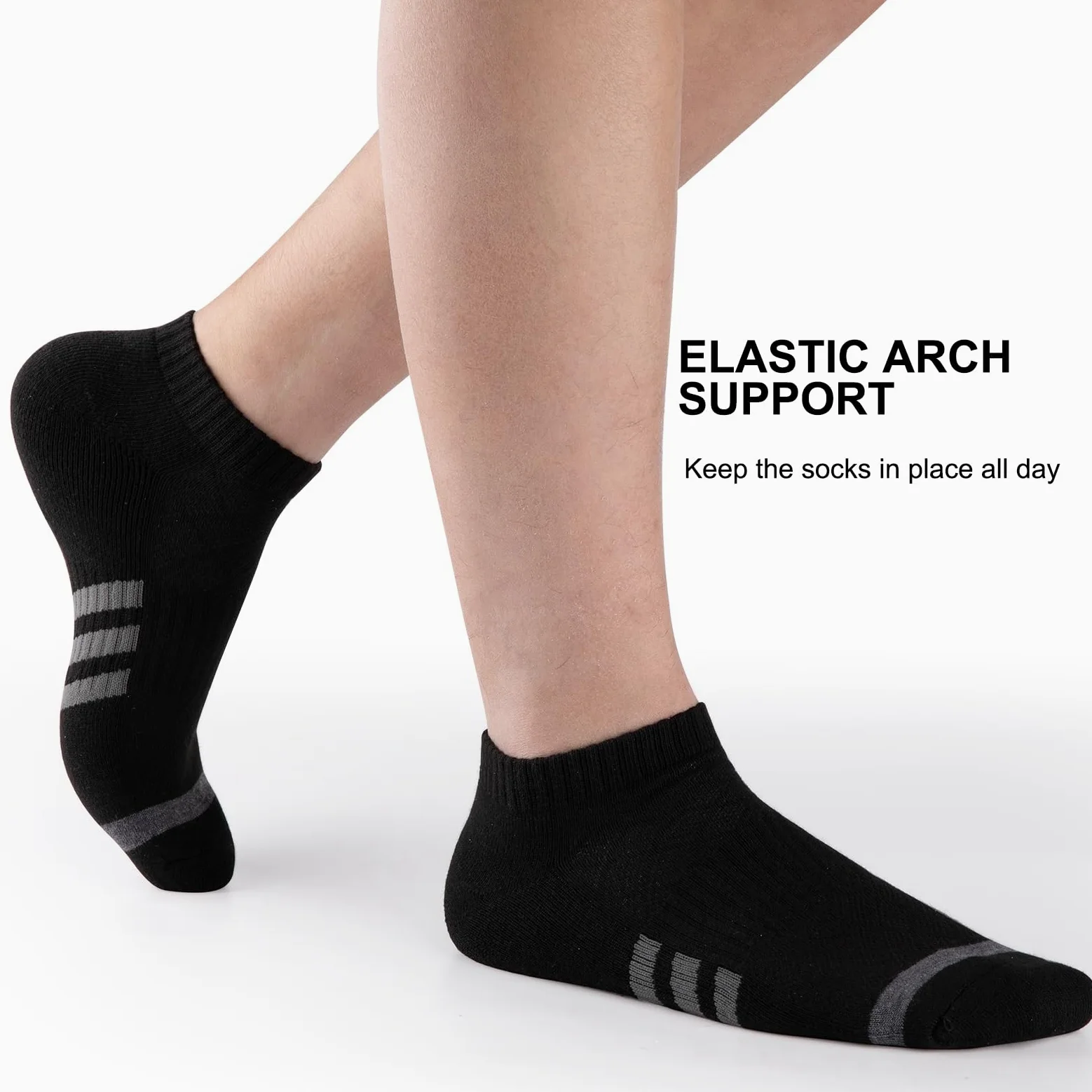 Heatuff 12 pares de calcetines de tobillo acolchados para hombre, atléticos, para correr, de corte bajo, transpirables, cómodos, casuales