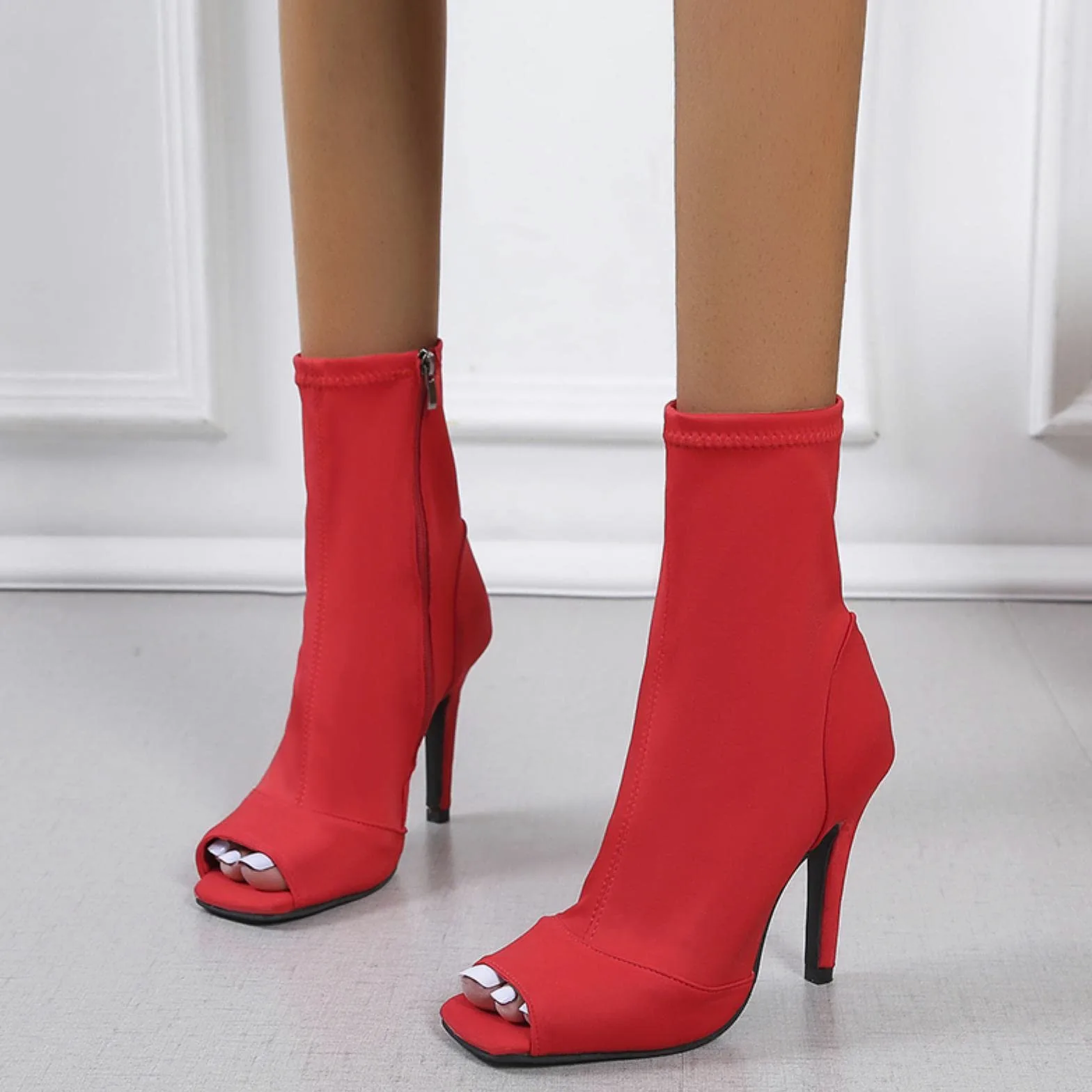 CHAOYI Sandalias de verano de tacón alto para exteriores, zapatos de baile latino, botas de nailon para bailarina femenina, sexy, para entrenamiento de jazz, tacones modernos, color caqui, 36