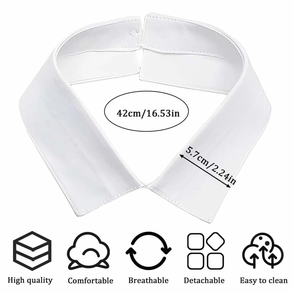 LEEQ Falso Cuello Desmontable para Mujer 2PCS Blanco/Negro Accesorios de Ropa