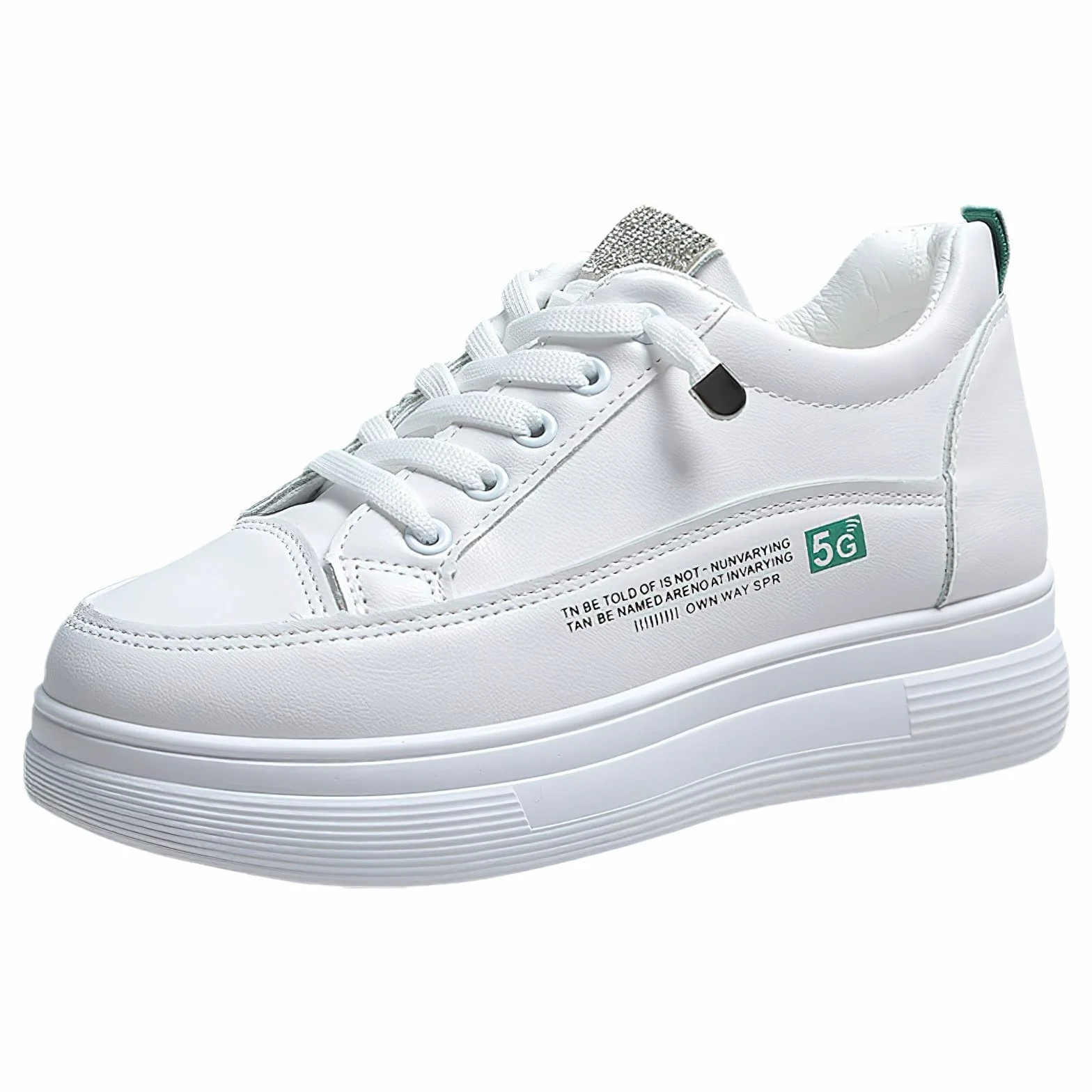 rismart Mujer Oculto Cuña Plataforma Zapatillas Cordones Elásticos Malla Transpirable Casual Zapatos