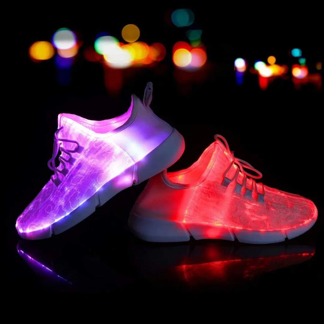 LED Zapatos,CE Certificado,Zapatillas LED USB de Carga de 7 Colores de Luz Zapatillas con Luces del Zapato por la Fiesta de Baile de Navidad de San Valentín con el Navidad, año Nuevo