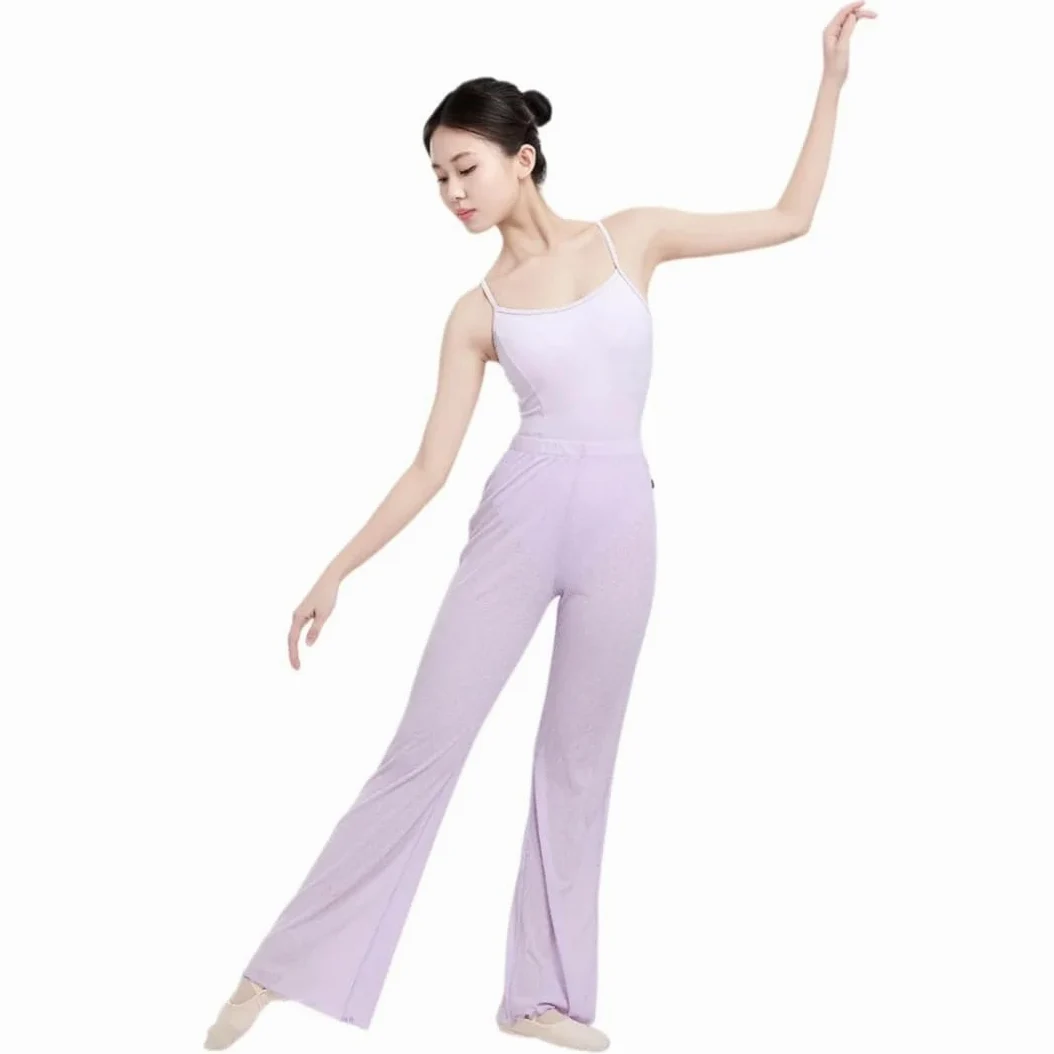 Pantalones de Baile Acampanados de Cintura Alta for Mujer, Pantalones Modernos de Ballet Finos y Suaves