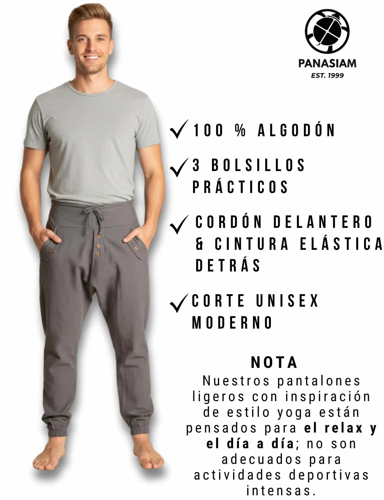 Pantalones Aladino Algodón Cómodos Estilo Harem Ancho Ligero Ajuste Cordón Cintura Elástica Verano Hombre Mujer