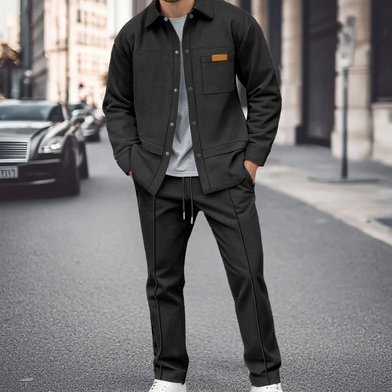 Conjunto genérico de chándal para hombre y deporte de 2 piezas, algodón, con capucha y bajo, ligero, de moda, cómodo, gimnasio, correr, A36
