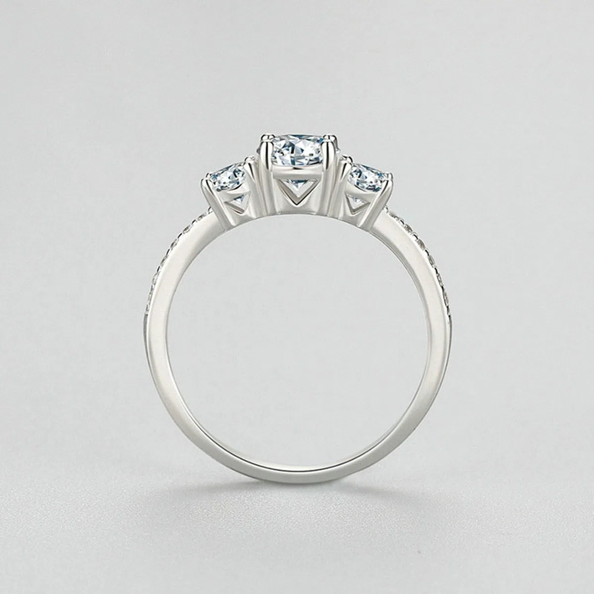 Alianzas de boda, de oro auténtico, con Moissanite, oro blanco, elegantes, para mujer