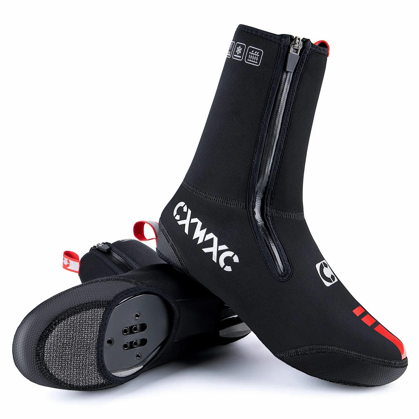 CXWXC Cubiertas para Zapatos de Ciclismo de Neopreno, Impermeables, térmicas de Invierno, térmicas y cálidas, para Hombres y Mujeres, Botas de Bicicleta de montaña