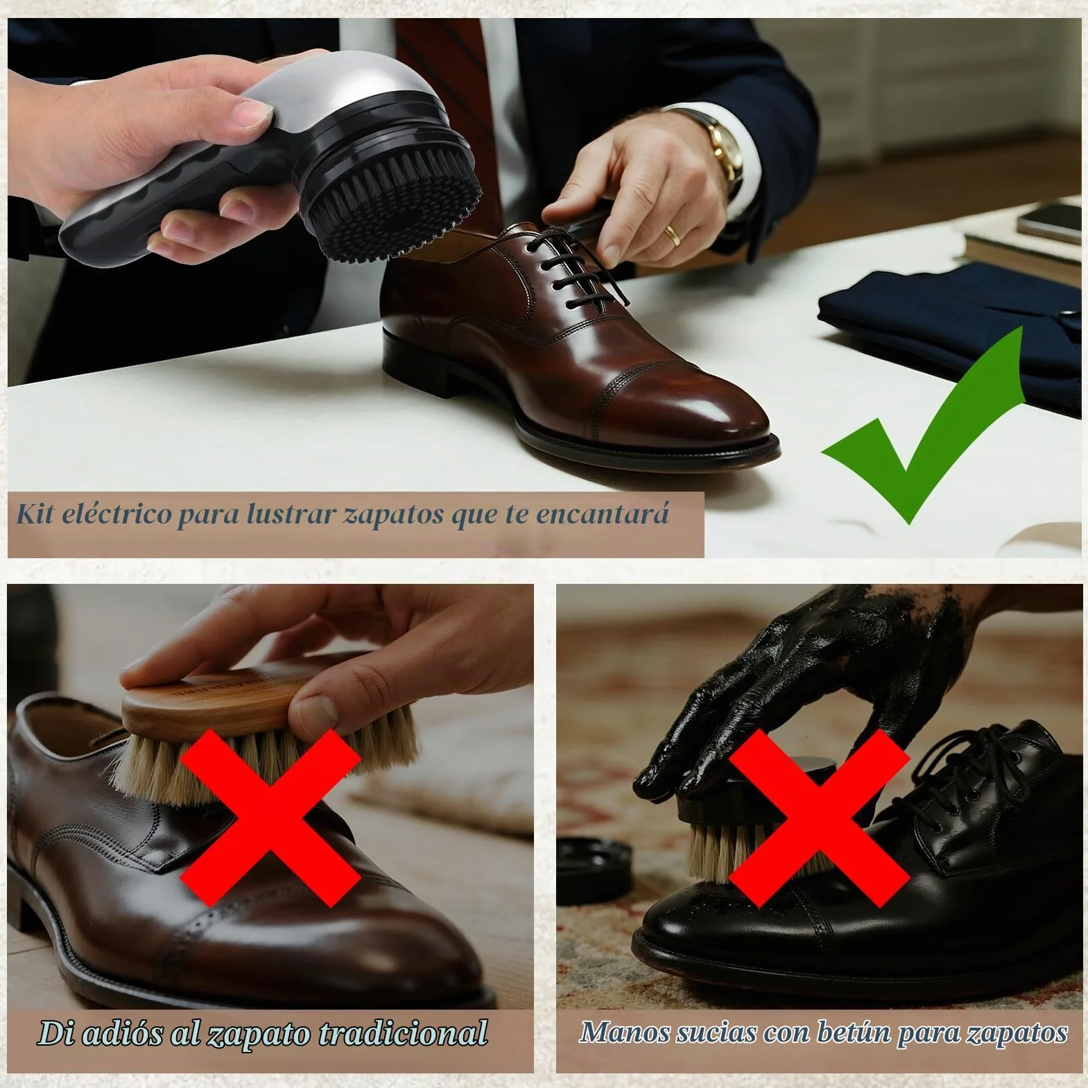 Cepillo Eléctrico con 5 Cepillos para Zapatos Pulidor de Zapatos Cepillo de Limpieza Kit Mini Pulidora Eléctrica Portátil para Zapatos Bolsos Sofá Cuidado de Cuero