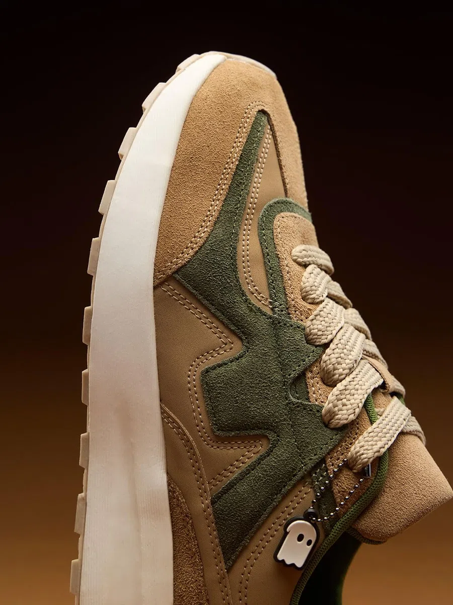 The Souled Store Souled: Olive Grove - Tenis bajos para hombre y niño, color marrón y verde de gamuza de primera calidad con malla transpirable, entresuela acolchada de EVA y suela flexible