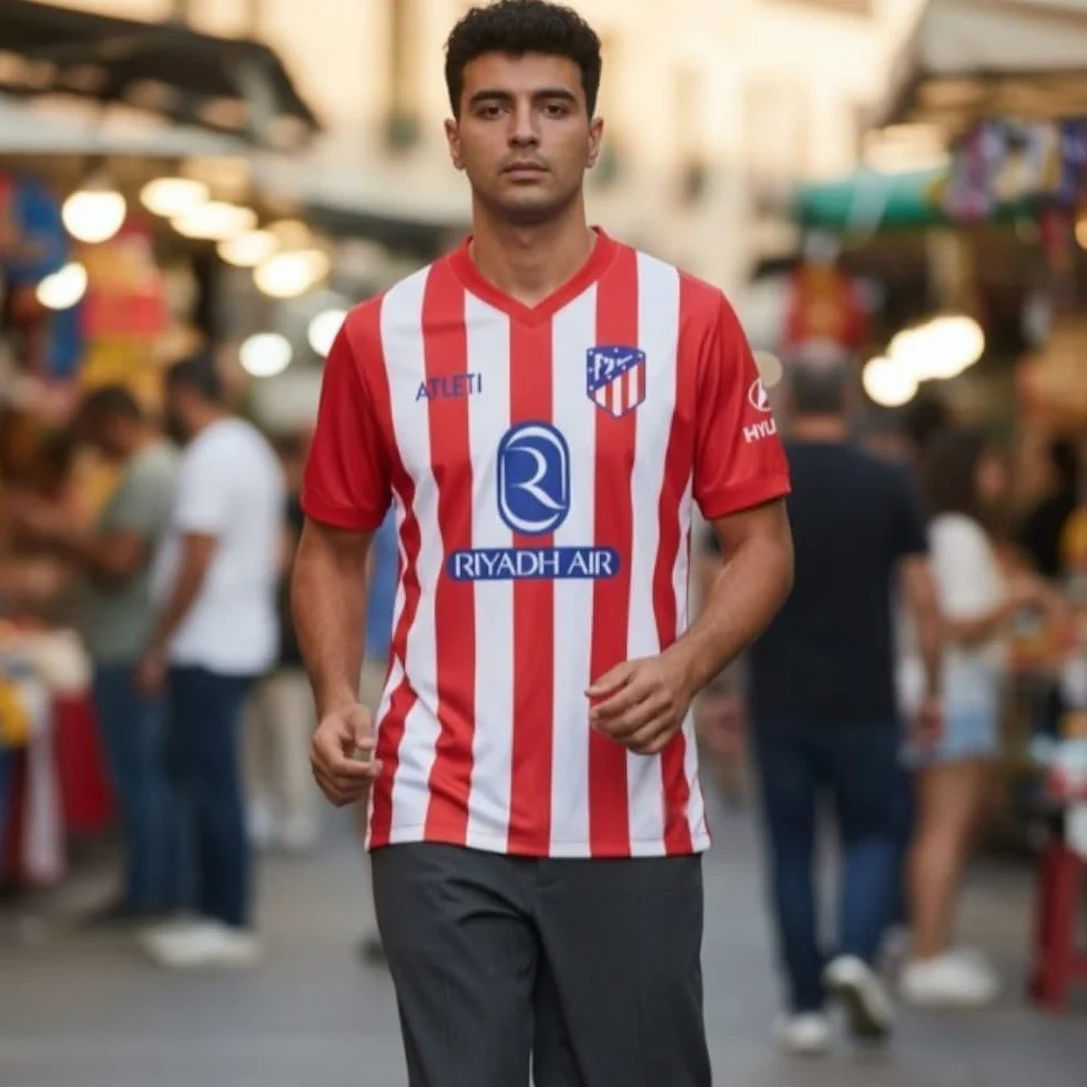 Atletico DE Madrid Camiseta Personalizable Primera Equipación Temporada 2023-2024 Réplica Oficial - Tallas Adulto