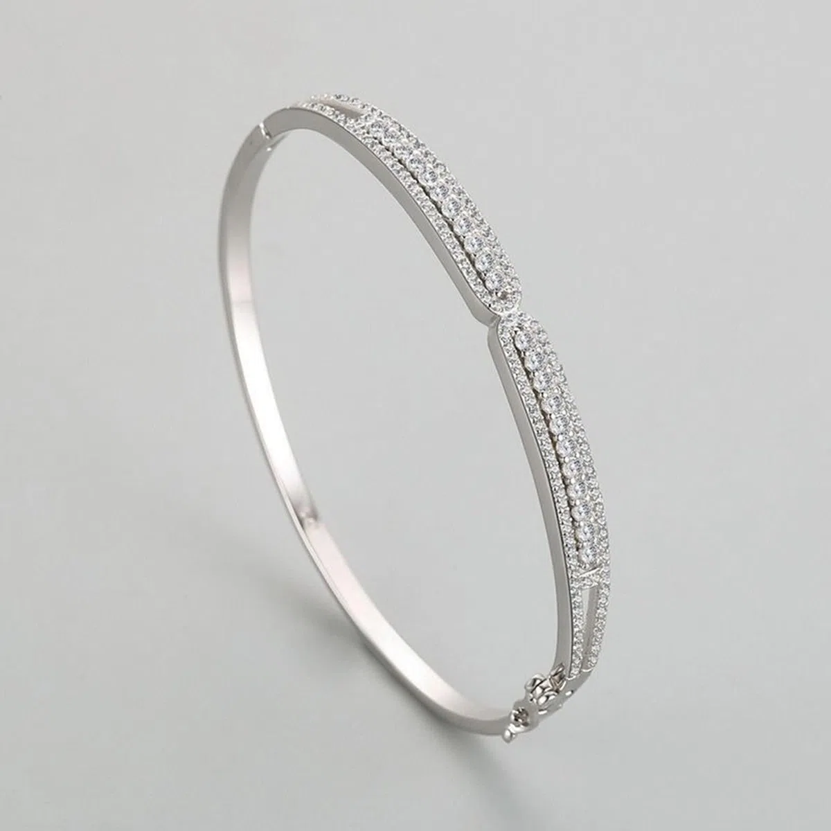 Pulsera Oro Blanco 9K / 14K / 18K Mujer, Redondo con Moissanita, Cadena 16 CM, Pulsera para Mujer de Plata